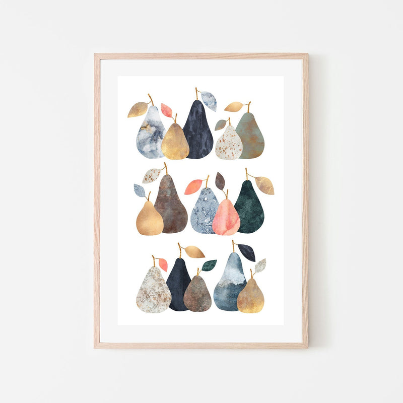 wall-art-print-canvas-poster-framed-Coloured and Textured Pears-GIOIA-WALL-ART