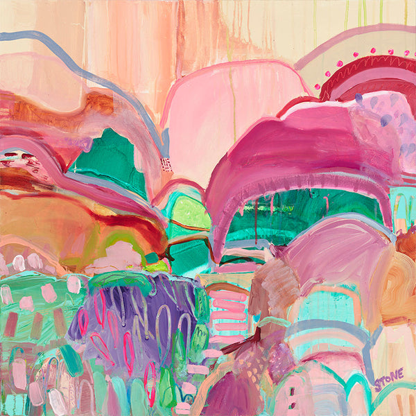 Coloured Oasis , By Belinda Stone,Wall Art Canvas Print