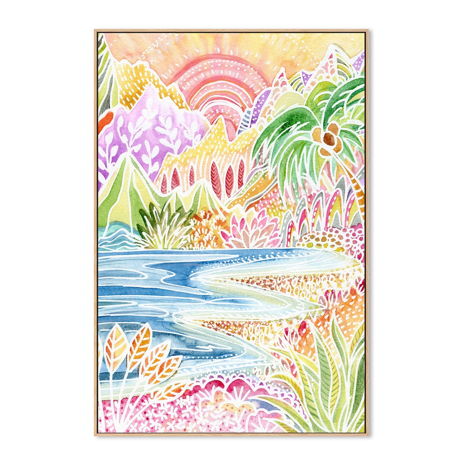 wall-art-print-canvas-poster-framed-Colourful Landscape, Style B , By Jessie Mitchelson-4