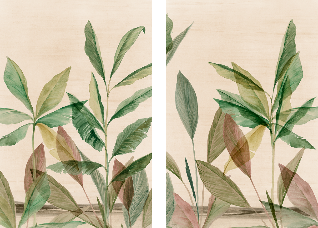 wall-art-print-canvas-poster-framed-Colourful Tropics, Style A & B, Set Of 2 , By Aria K-1