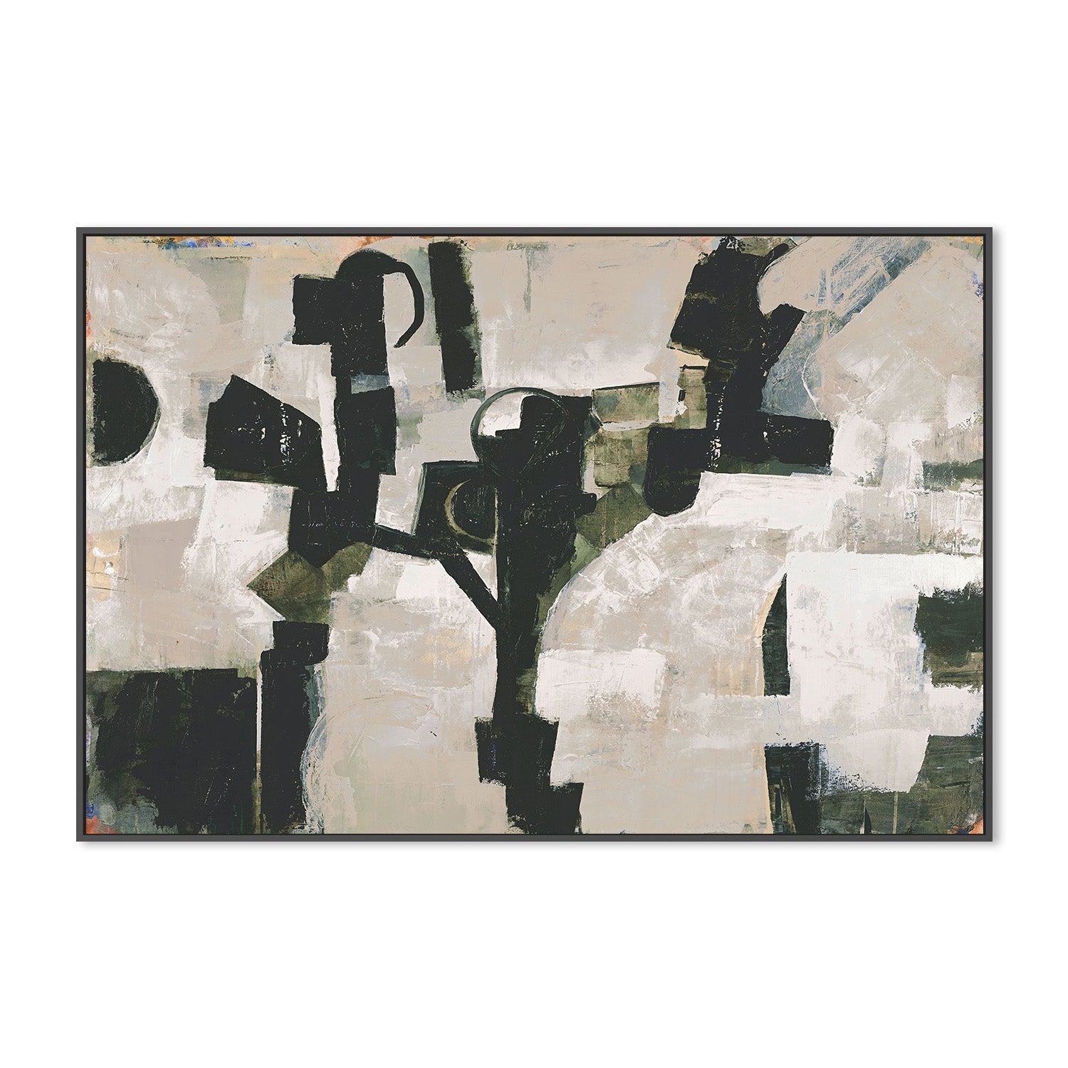 wall-art-print-canvas-poster-framed-Compose, Dark Green-3