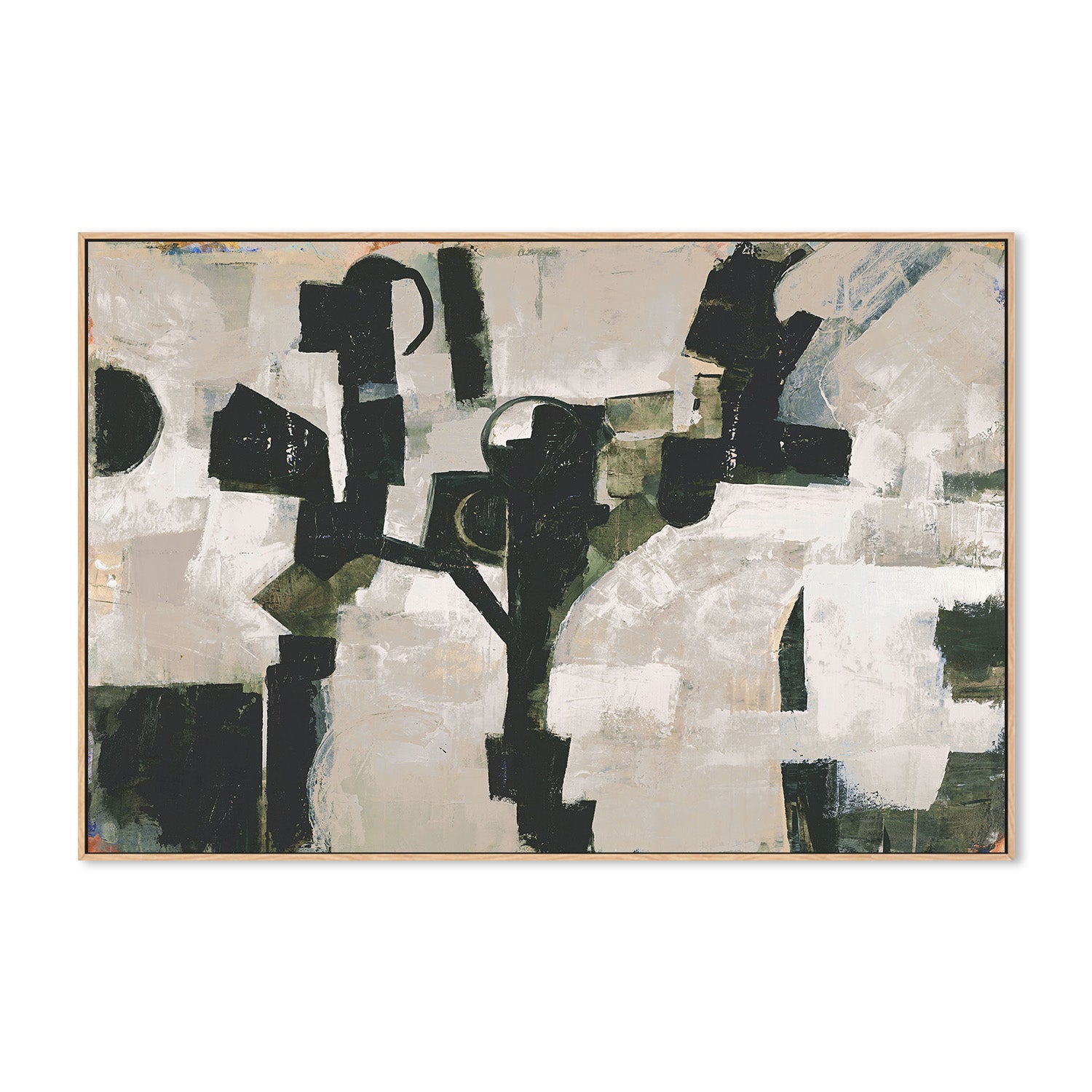 wall-art-print-canvas-poster-framed-Compose, Dark Green-4