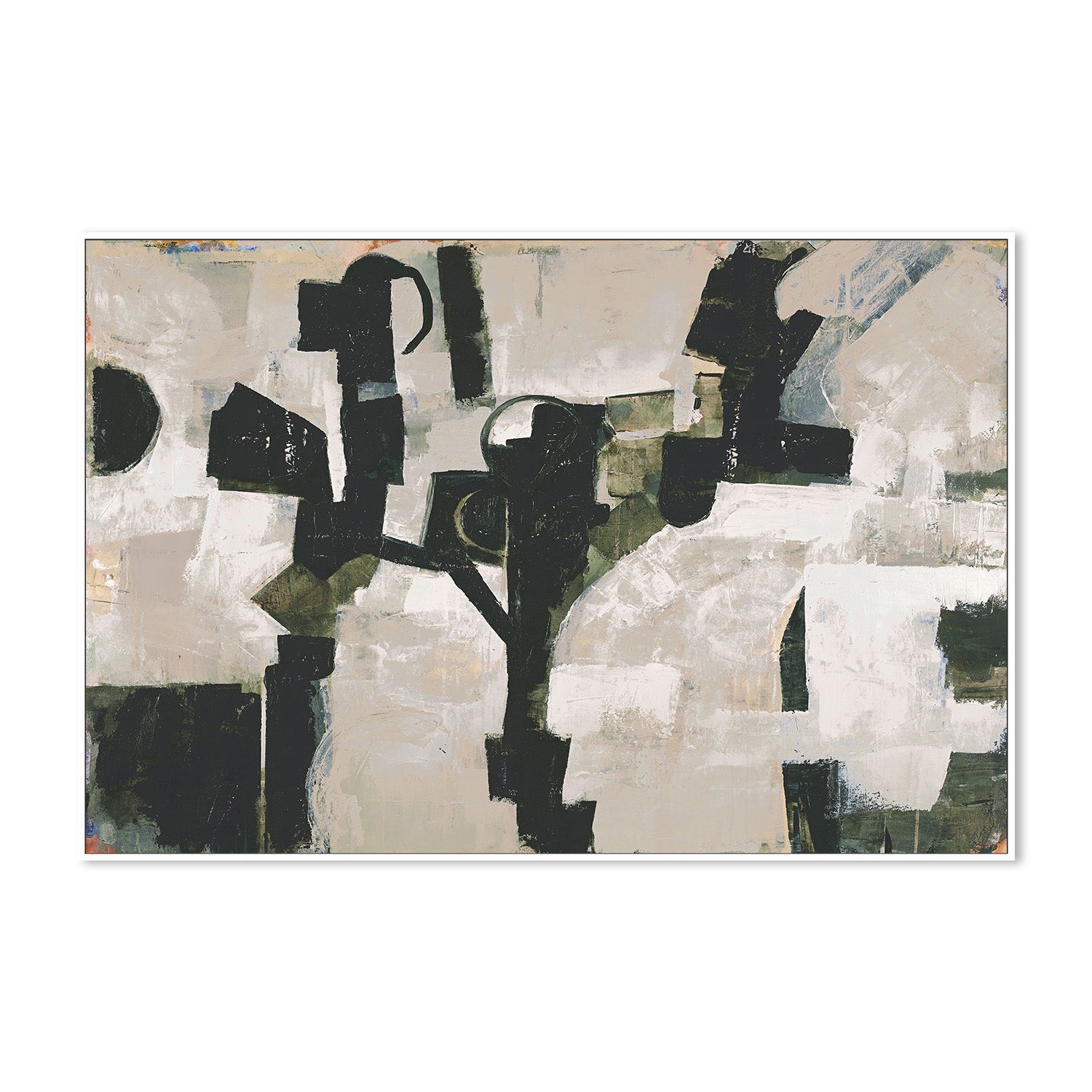 wall-art-print-canvas-poster-framed-Compose, Dark Green-5