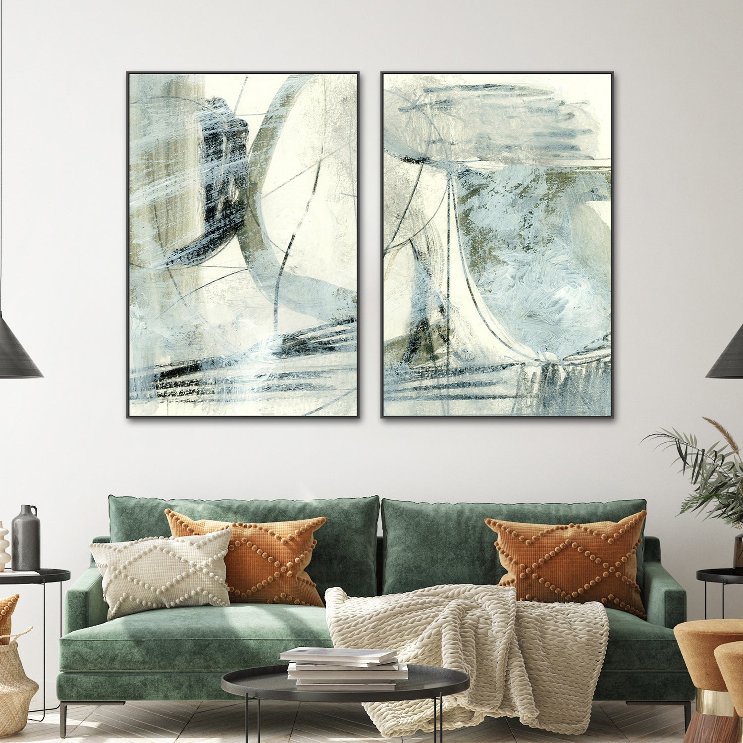 wall-art-print-canvas-poster-framed-Contemporary, Set of 2-2