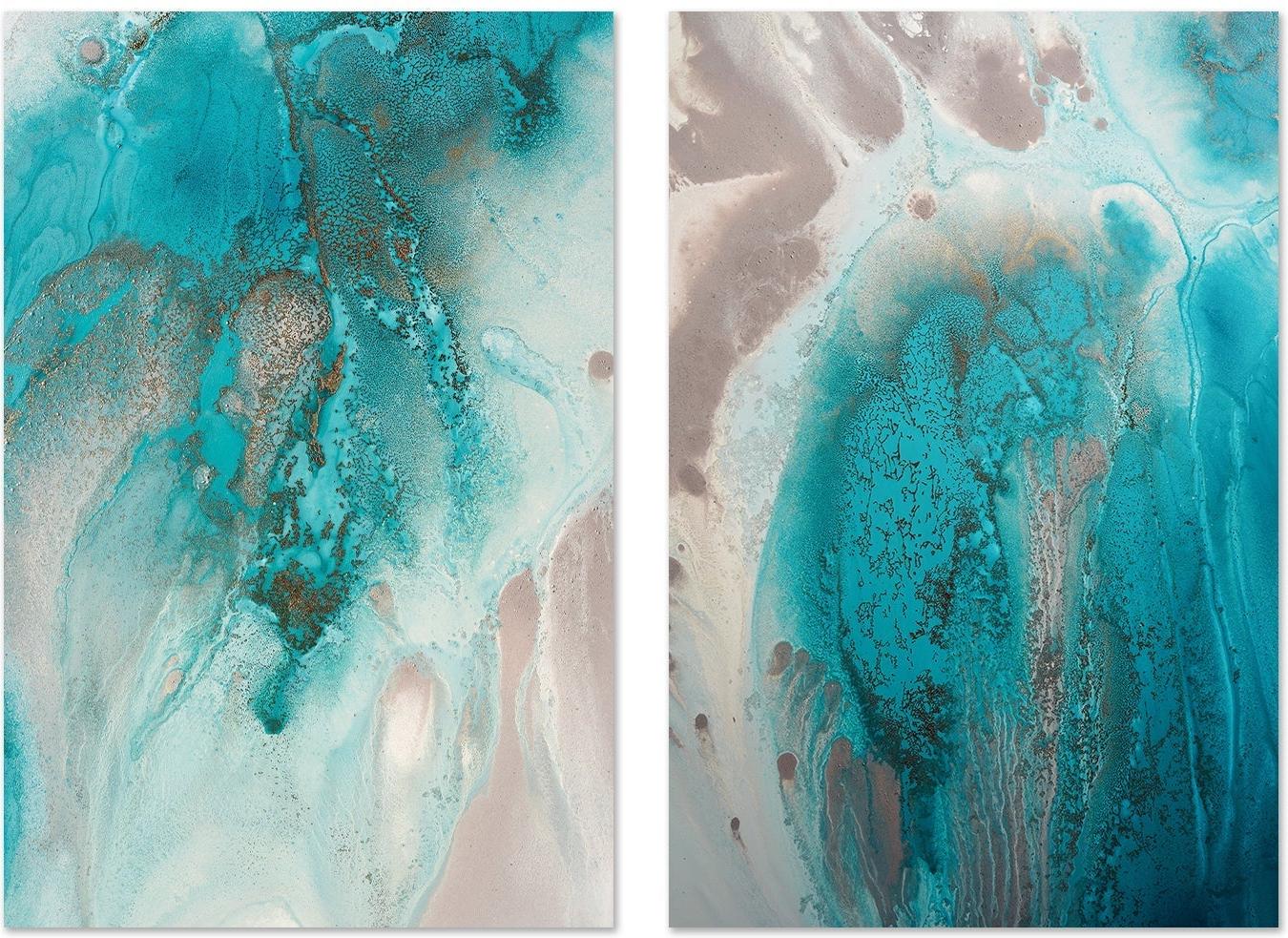 wall-art-print-canvas-poster-framed-Coral Sea Flow, Style A & B, Set Of 2 , By Petra Meikle-GIOIA-WALL-ART