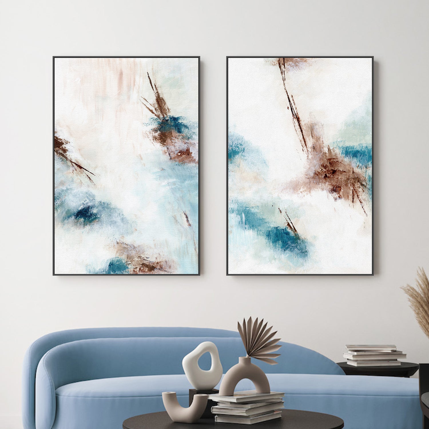 wall-art-print-canvas-poster-framed-Cosmic Abstract, Style A & B, Set Of 2 , By Nikita Jariwala-2