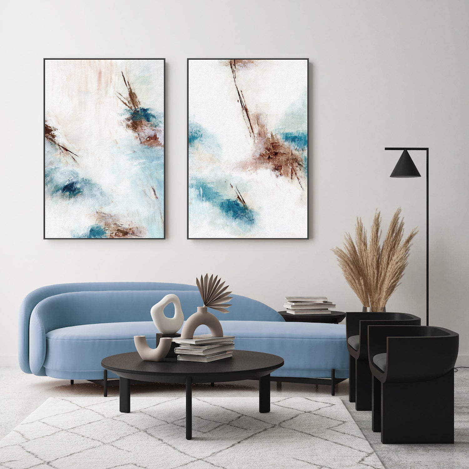 wall-art-print-canvas-poster-framed-Cosmic Abstract, Style A & B, Set Of 2 , By Nikita Jariwala-7