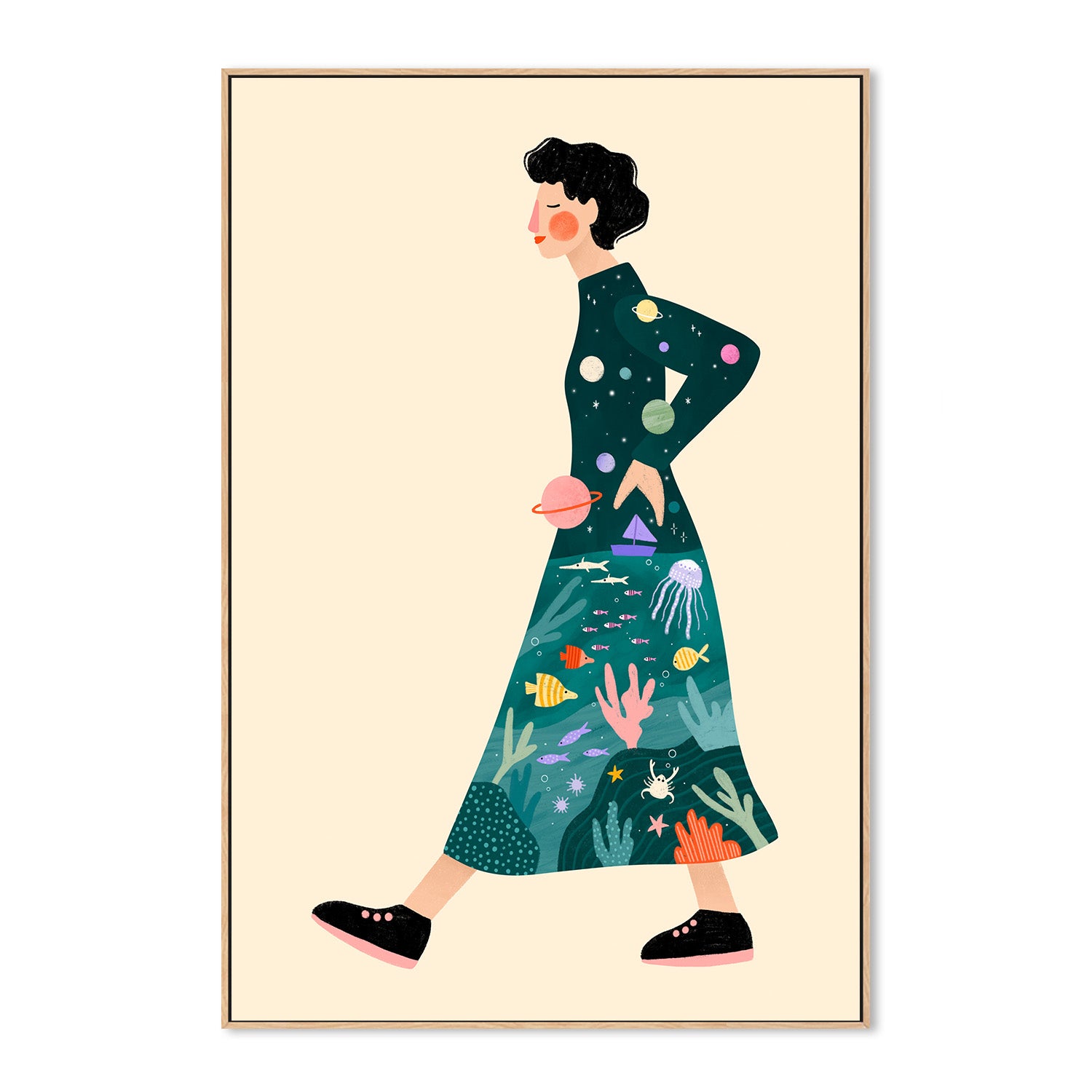 wall-art-print-canvas-poster-framed-Cosmic Journey Dress-4