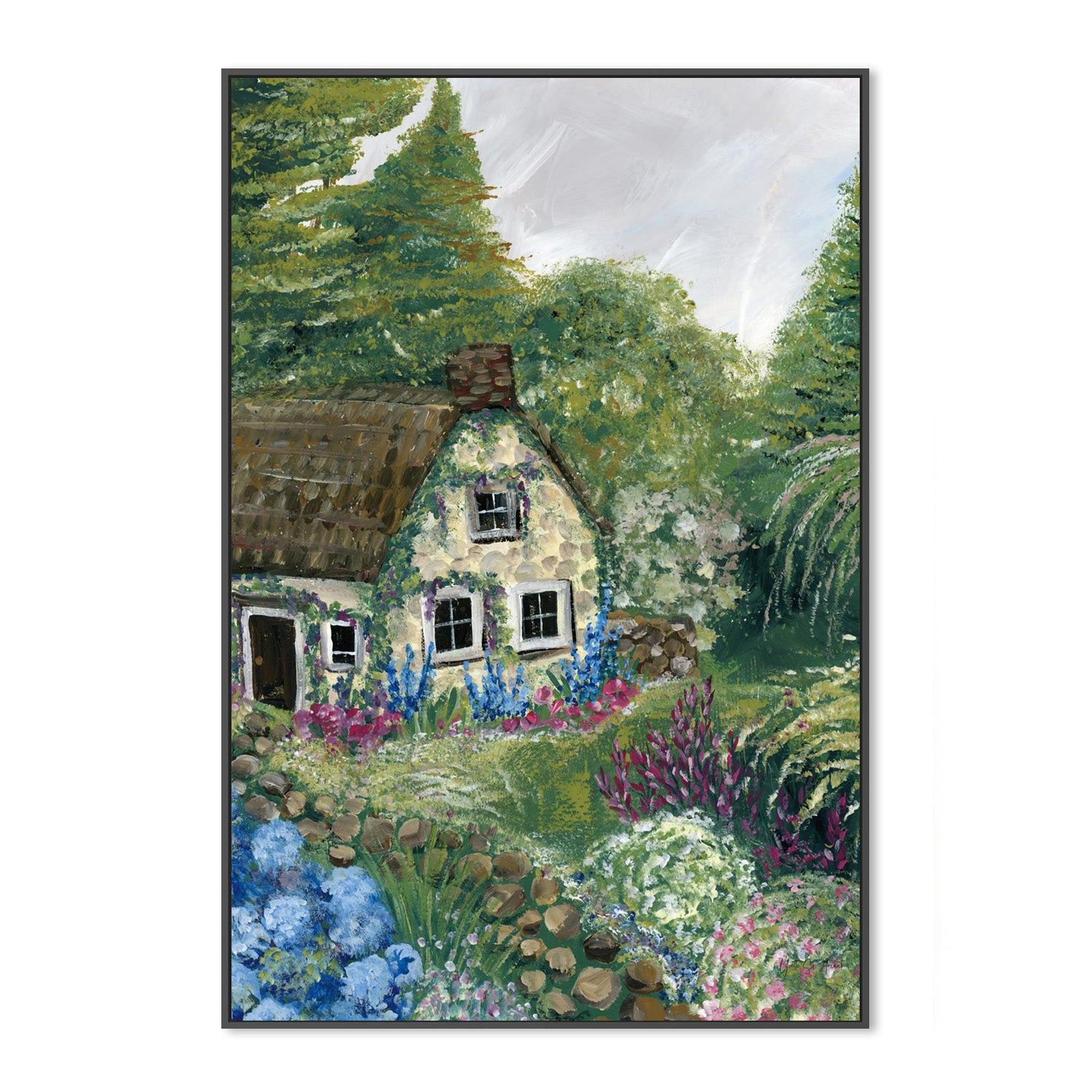wall-art-print-canvas-poster-framed-Country Cottage, Style C-3