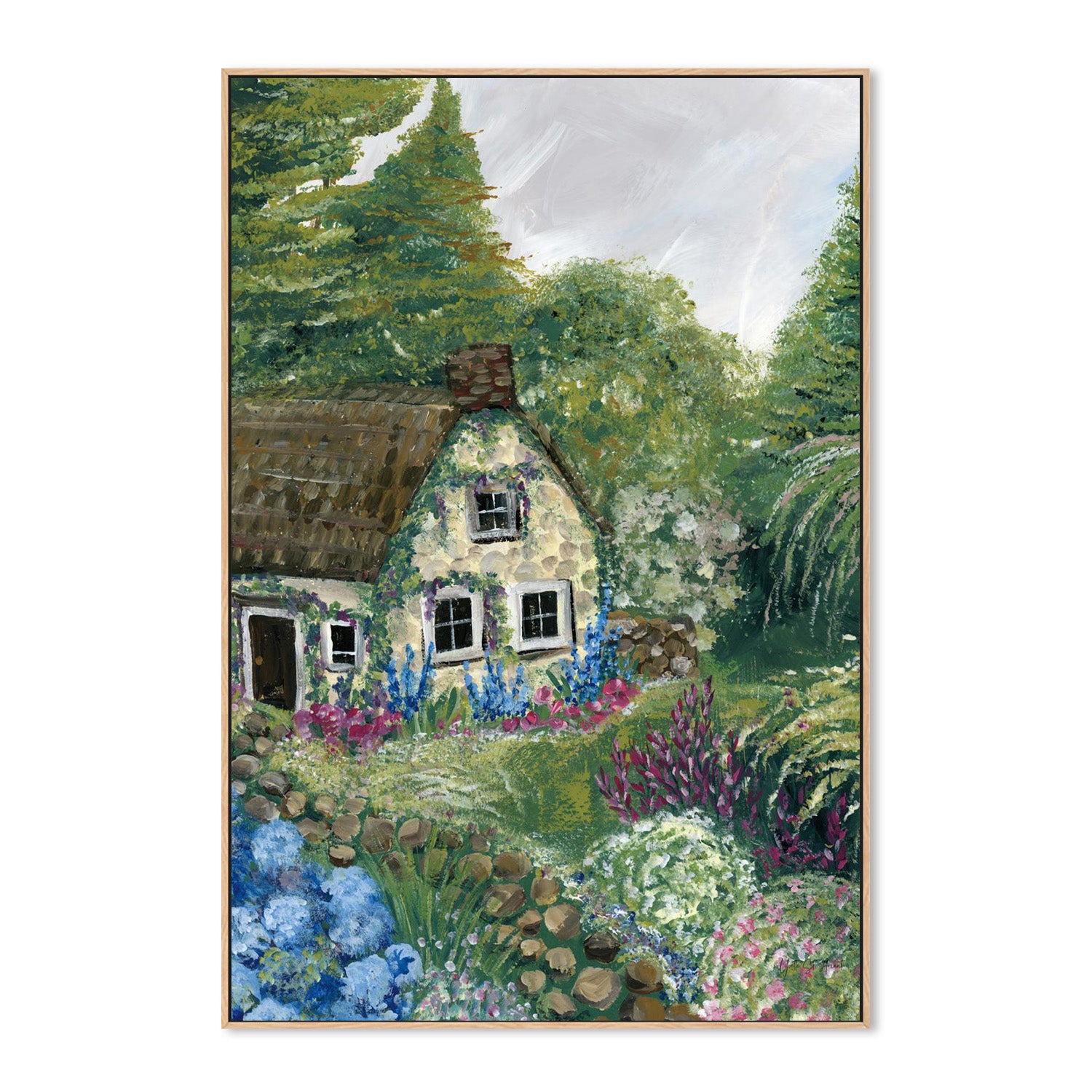 wall-art-print-canvas-poster-framed-Country Cottage, Style C-4