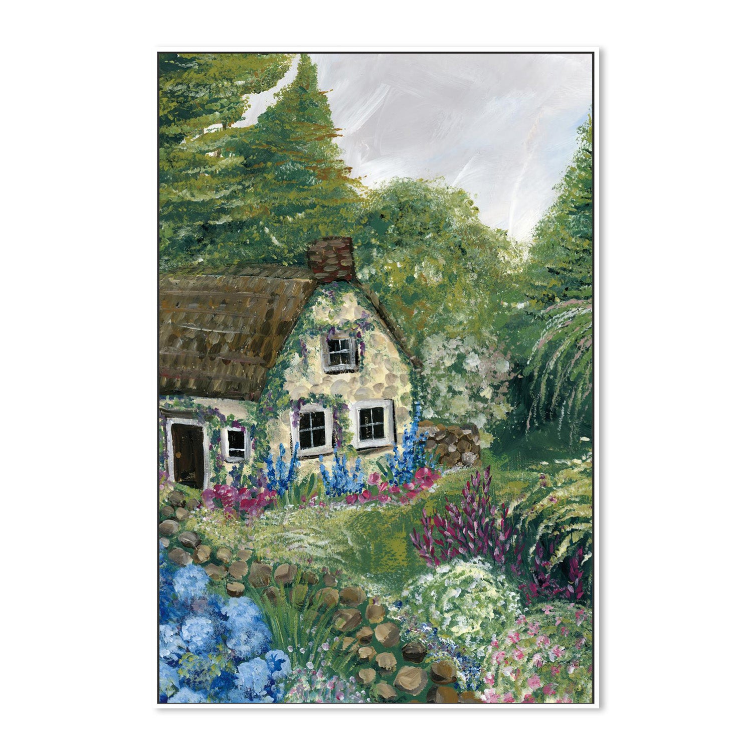 wall-art-print-canvas-poster-framed-Country Cottage, Style C-5