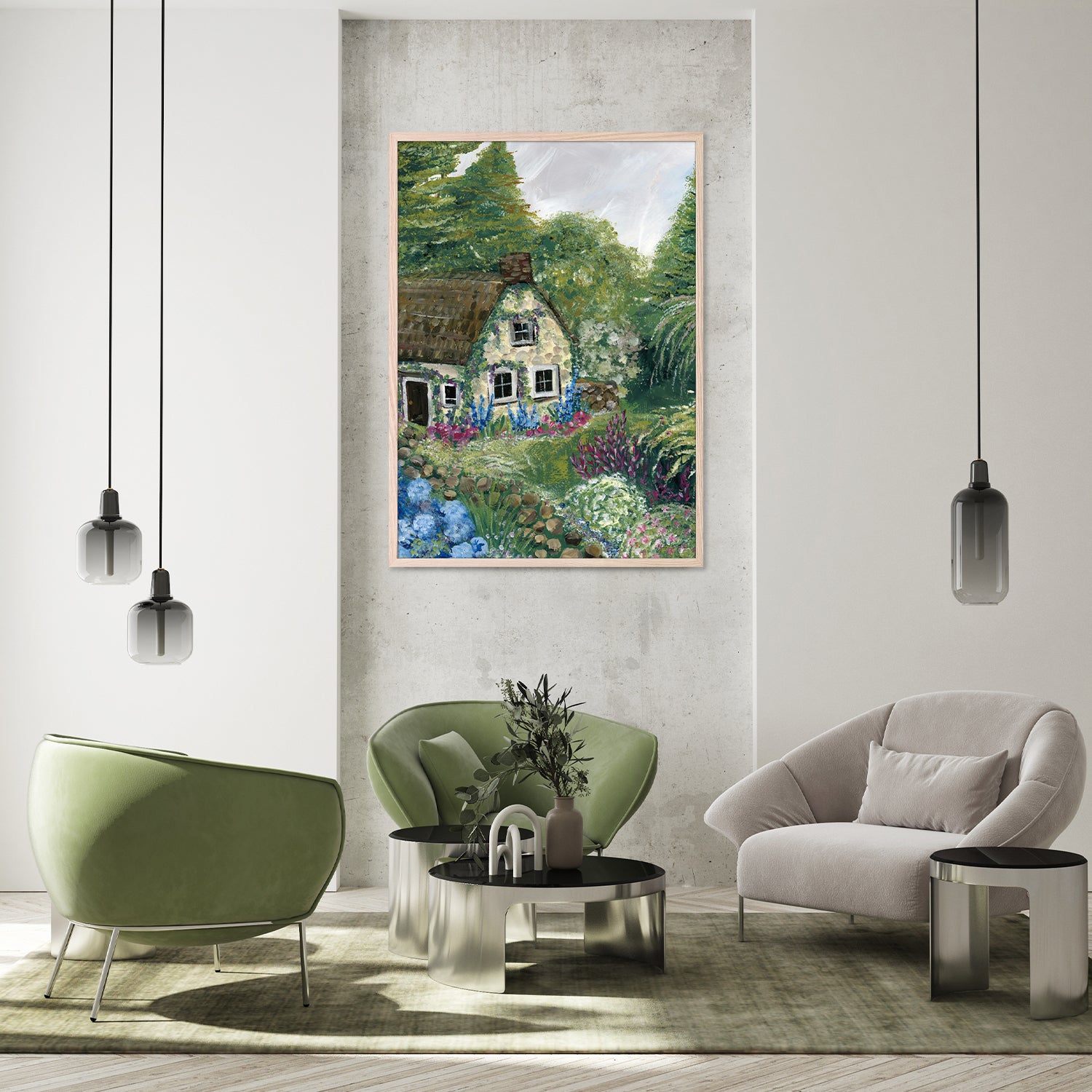 wall-art-print-canvas-poster-framed-Country Cottage, Style C-8