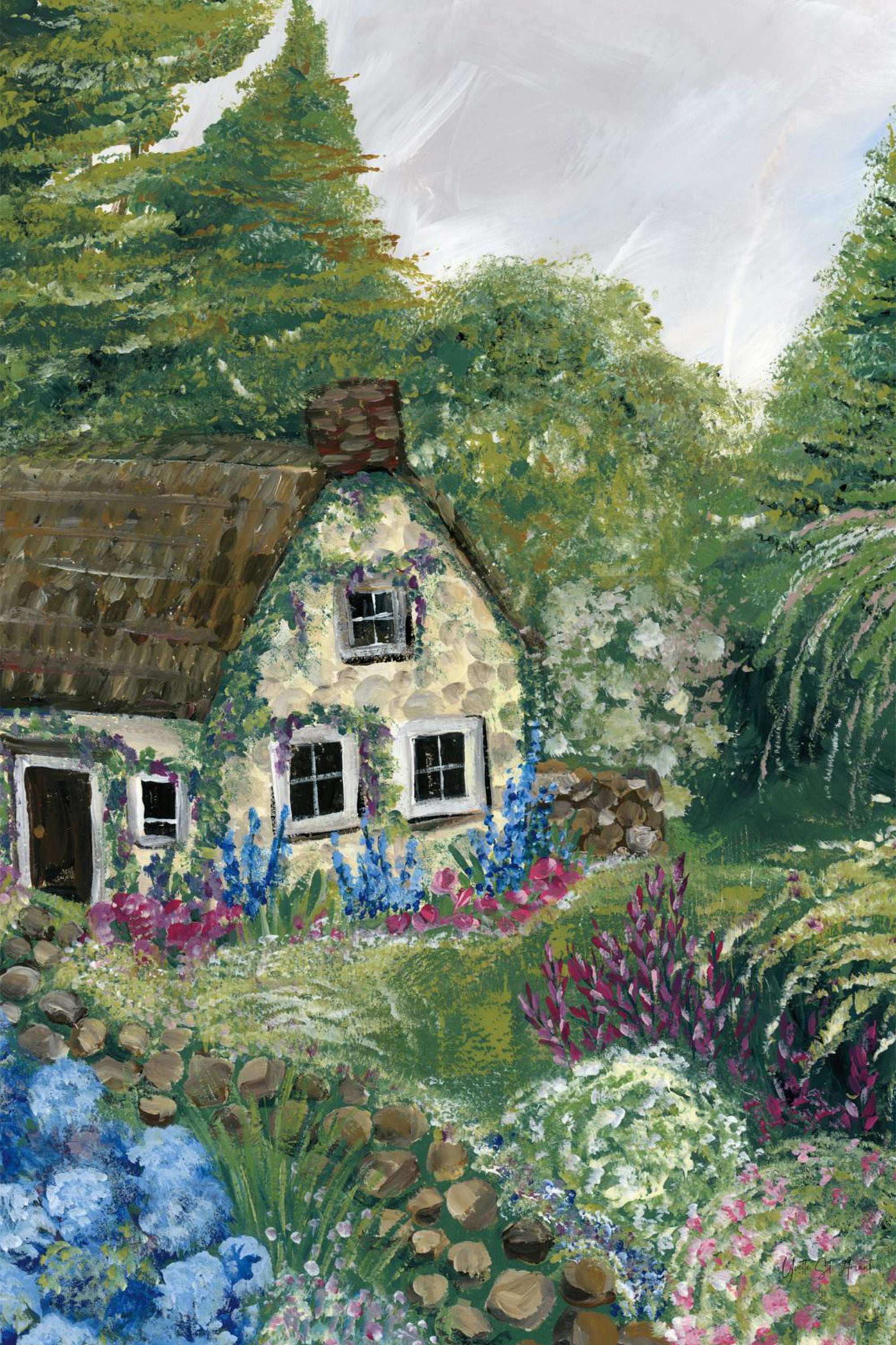 wall-art-print-canvas-poster-framed-Country Cottage, Style C & D, Set Of 2-10