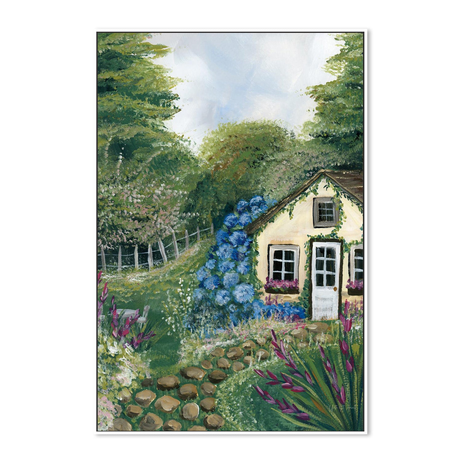 wall-art-print-canvas-poster-framed-Country Cottage, Style D-5