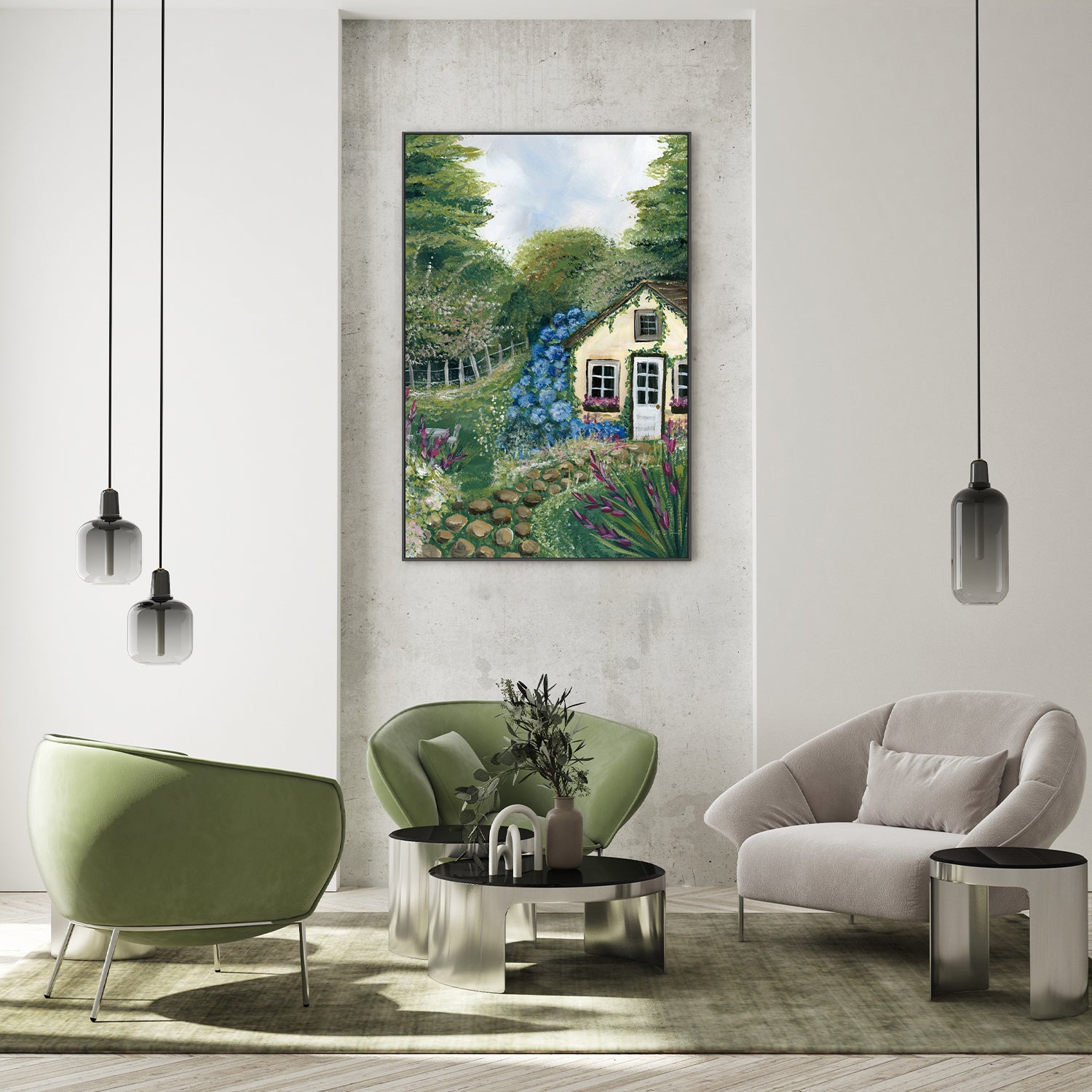 wall-art-print-canvas-poster-framed-Country Cottage, Style D-9
