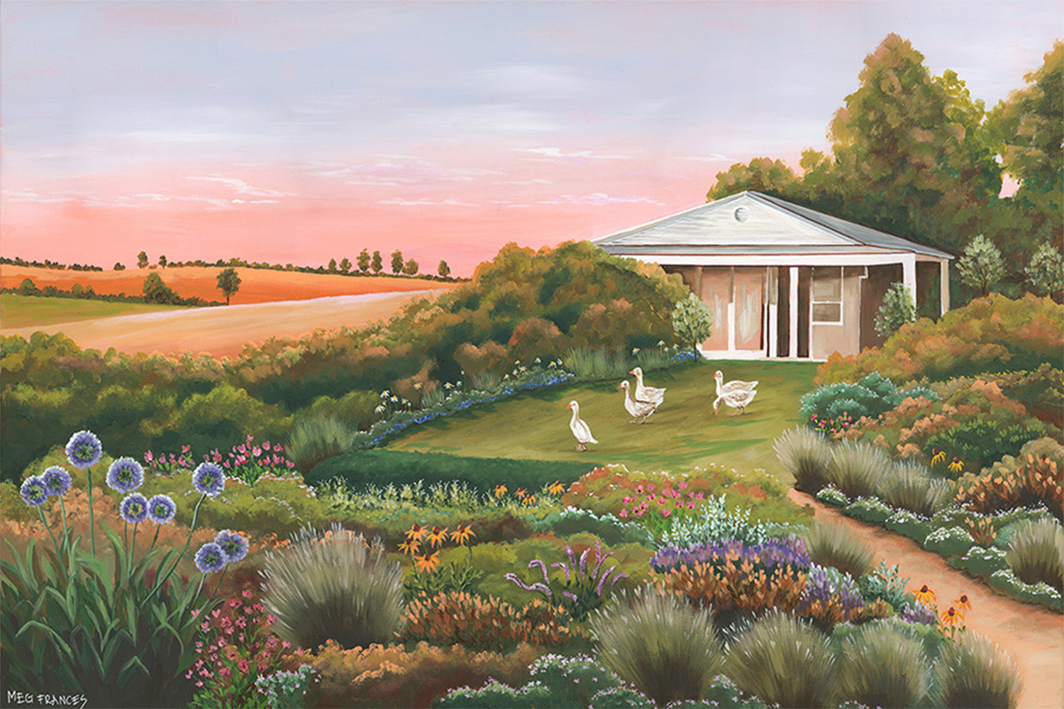 wall-art-print-canvas-poster-framed-Country Garden-1