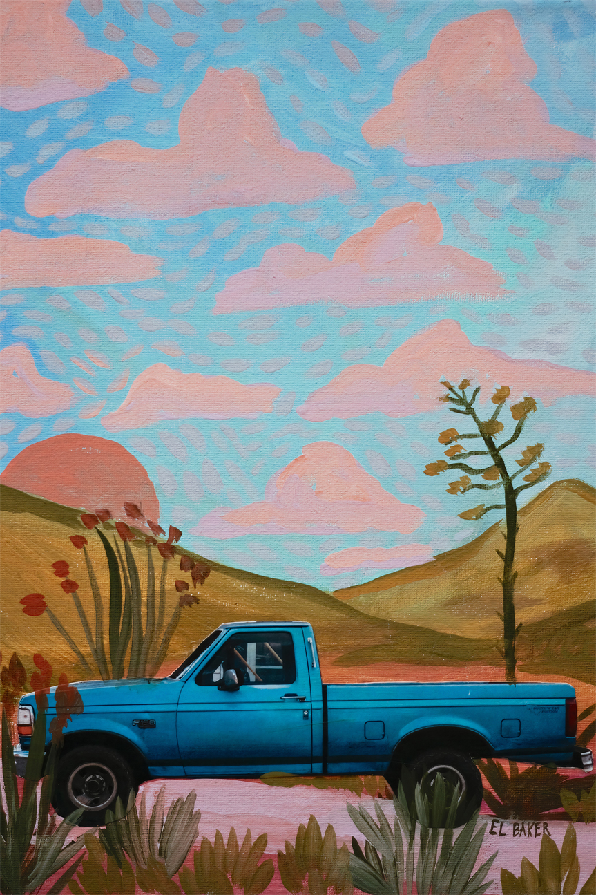 wall-art-print-canvas-poster-framed-Country Truck , By Eleanor Baker-1
