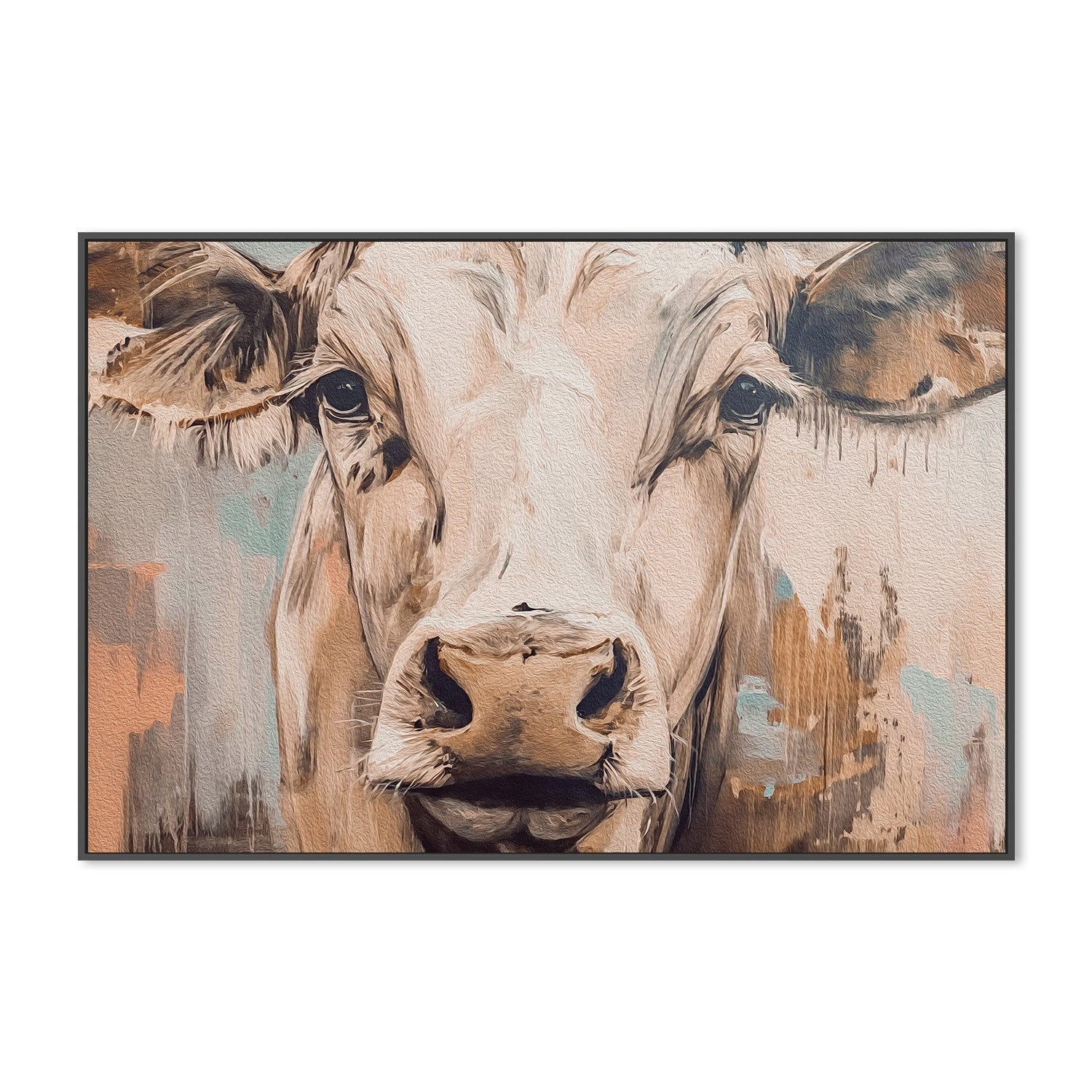 wall-art-print-canvas-poster-framed-Cow Brown Tones-3