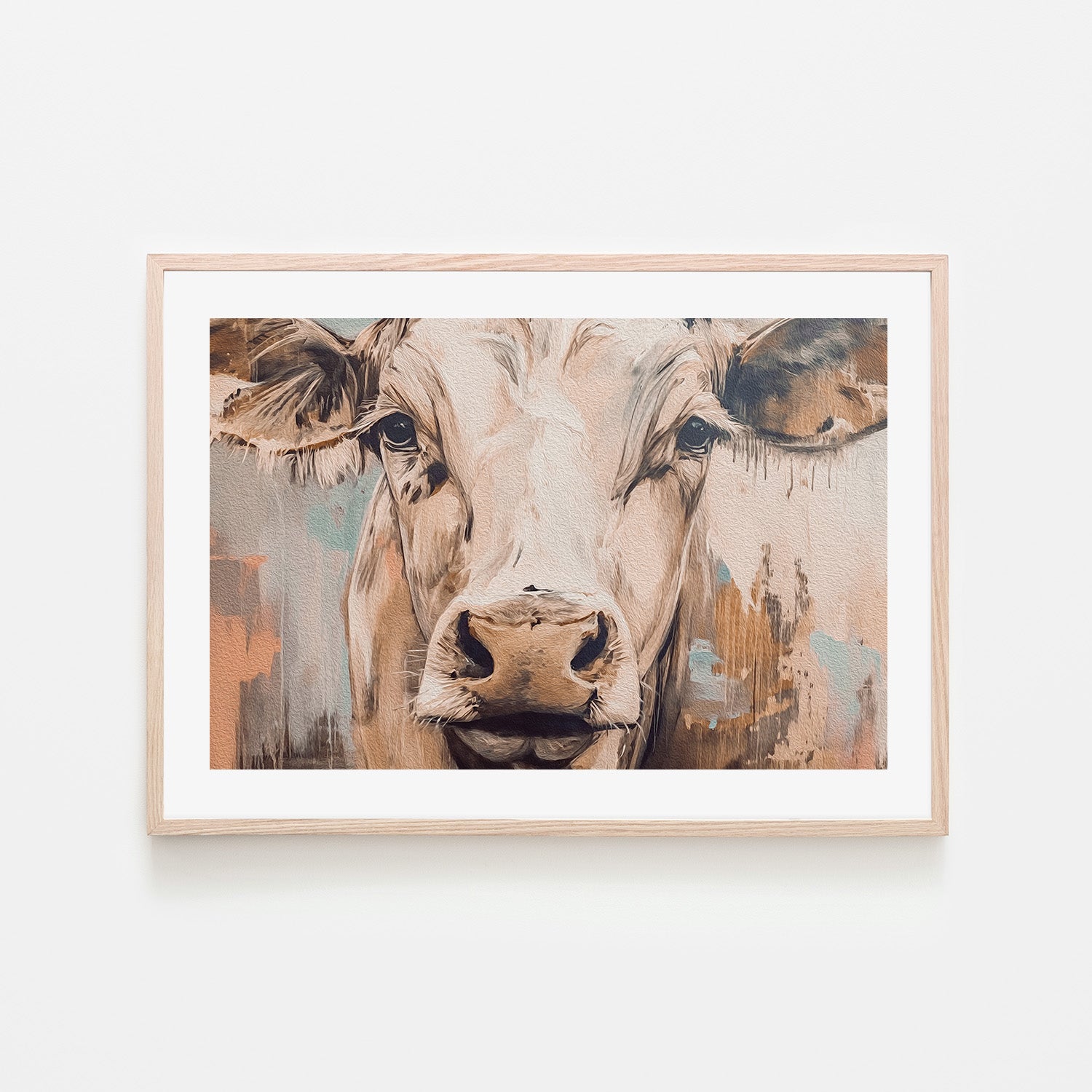 wall-art-print-canvas-poster-framed-Cow Brown Tones-6