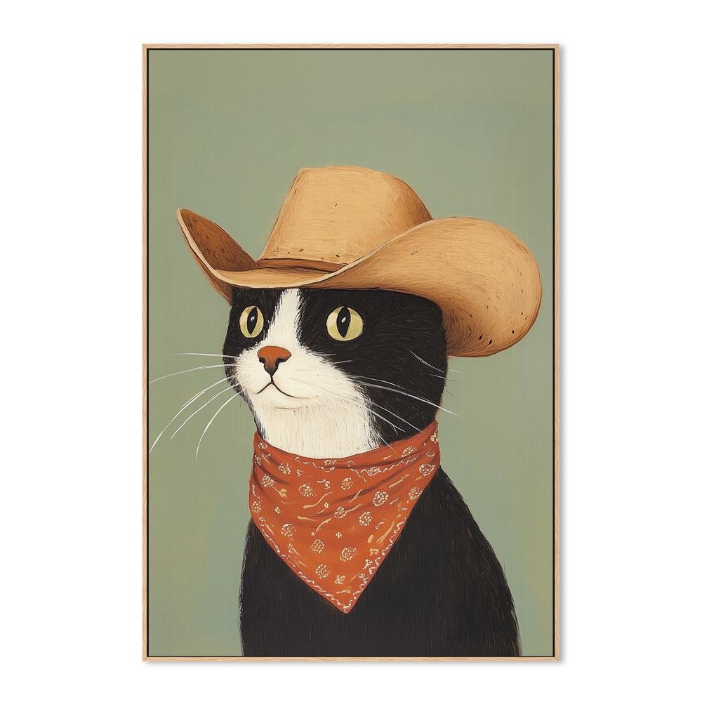 wall-art-print-canvas-poster-framed-Cowboy Black Cat , By Melloi Art-4