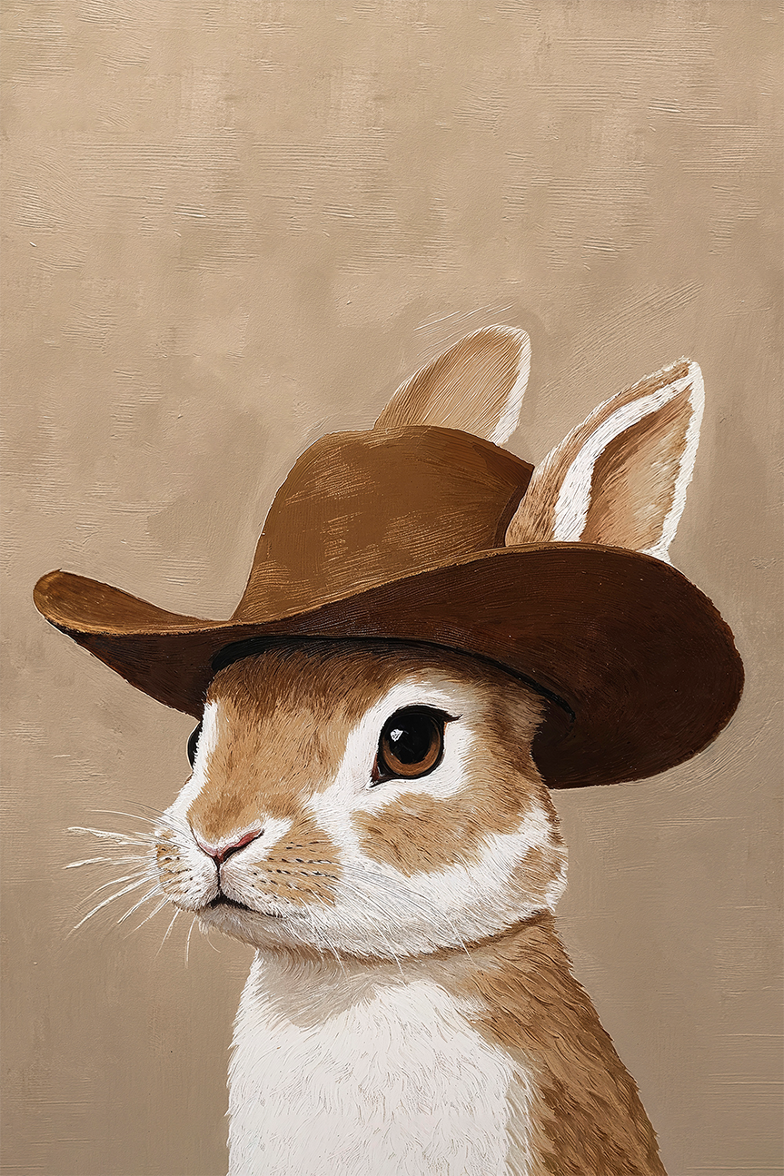 wall-art-print-canvas-poster-framed-Cowboy Bunny , By Lady Hana-1