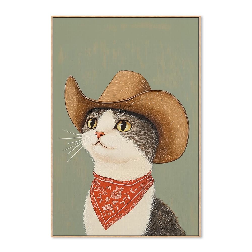 wall-art-print-canvas-poster-framed-Cowboy English Shorthair Cat , By Melloi Art-4