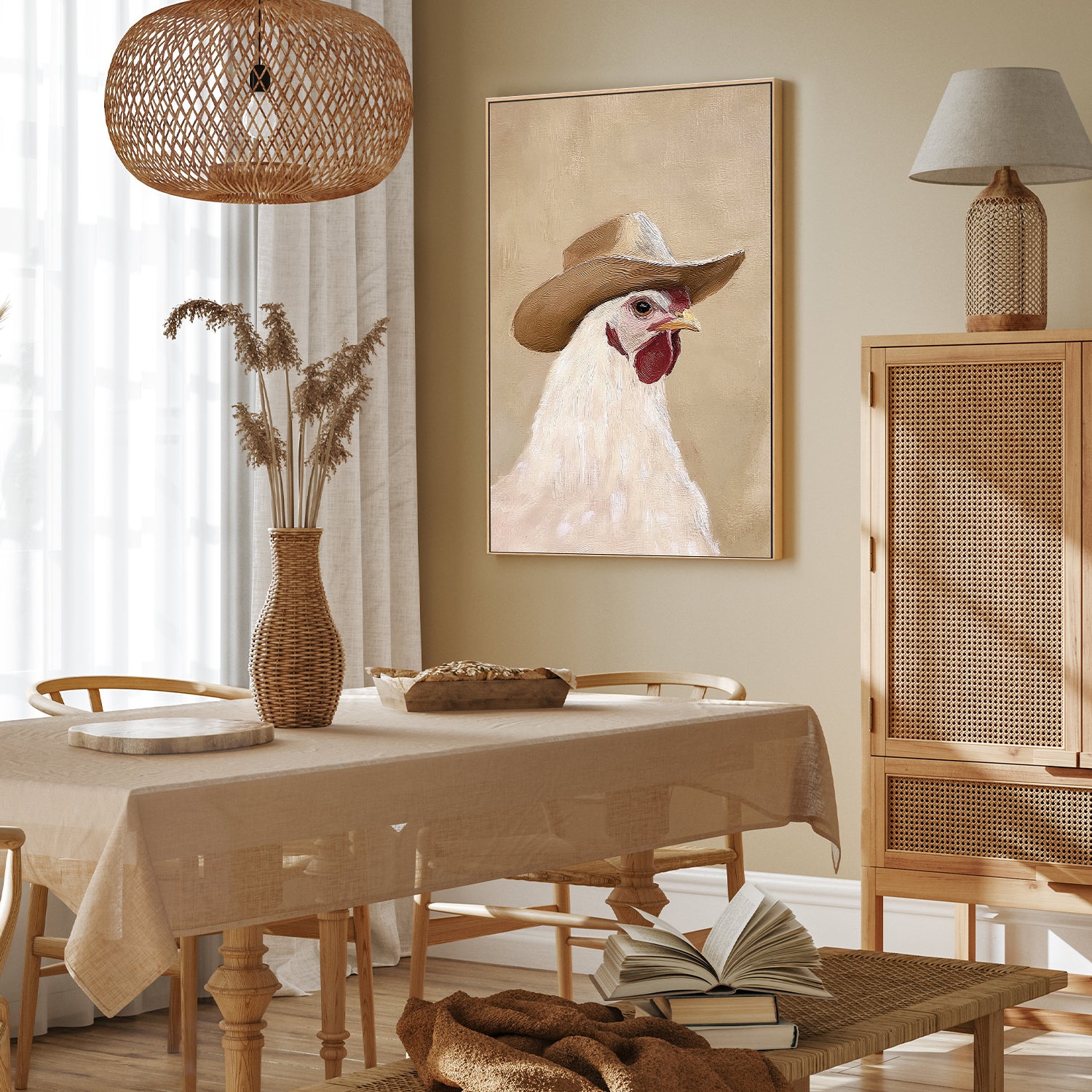 wall-art-print-canvas-poster-framed-Cowboy Hen-8