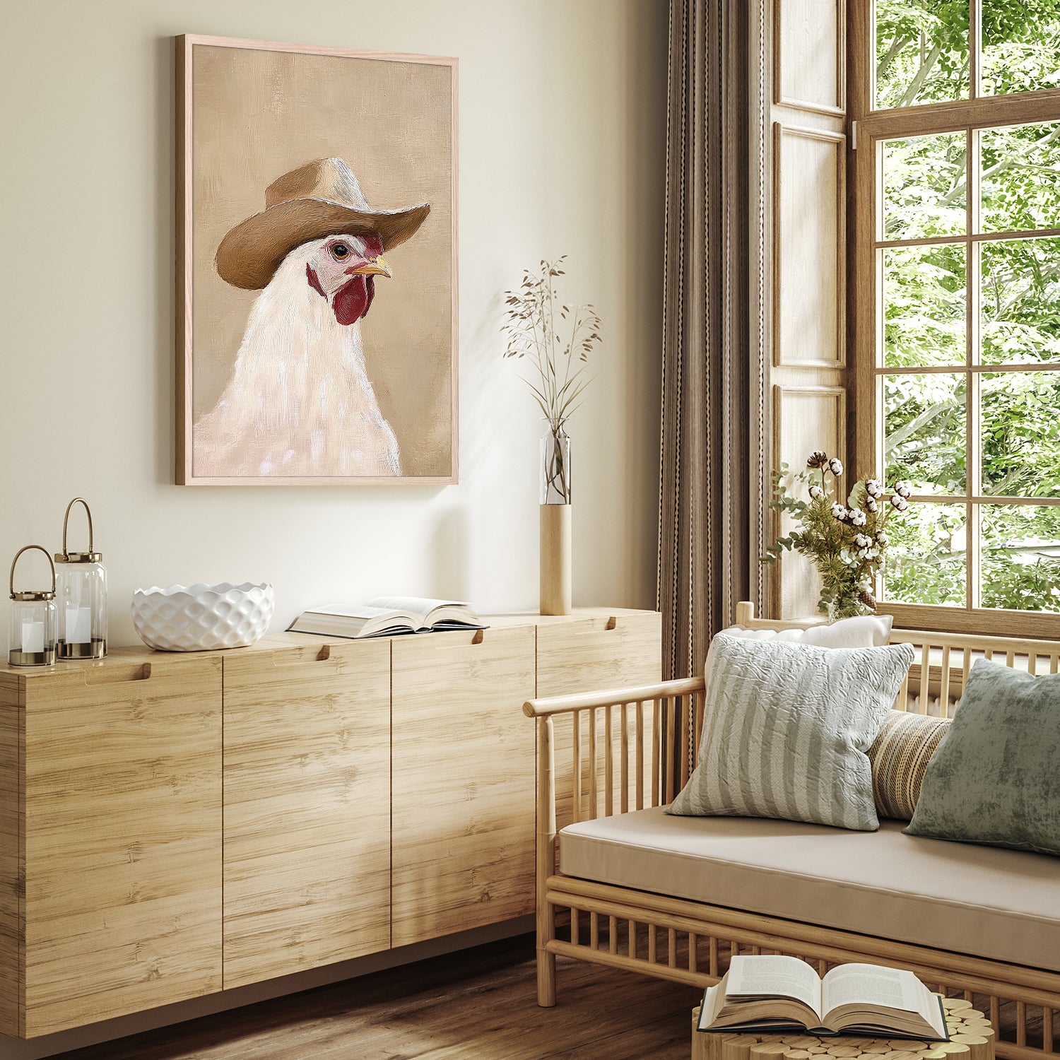 wall-art-print-canvas-poster-framed-Cowboy Hen-9