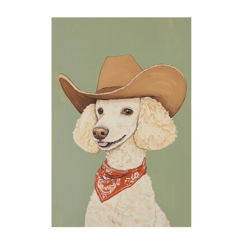 wall-art-print-canvas-poster-framed-Cowboy Poodle Dog , By Melloi Art-1