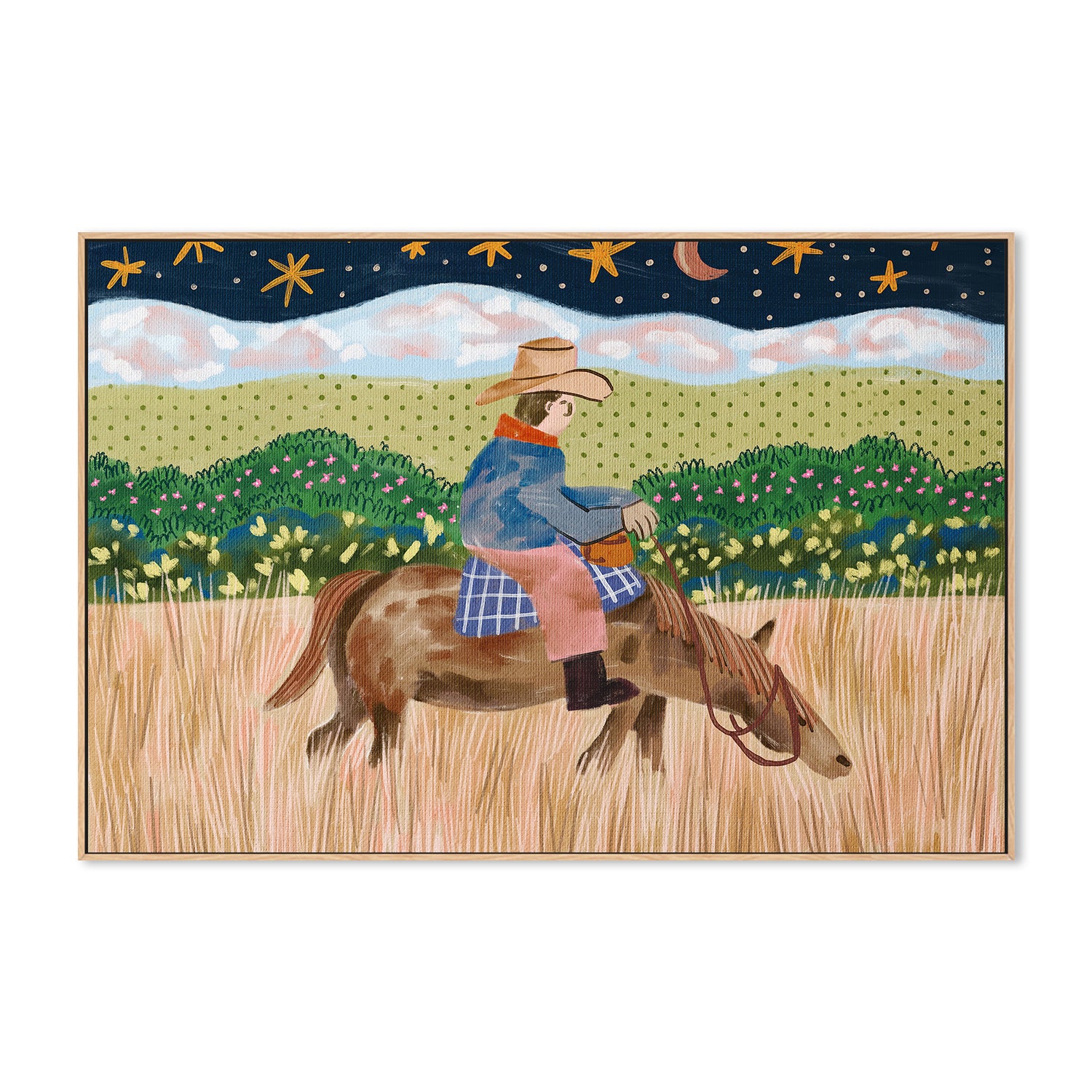 wall-art-print-canvas-poster-framed-Cowboy Riding A Horse , By Kartika Paramita-5