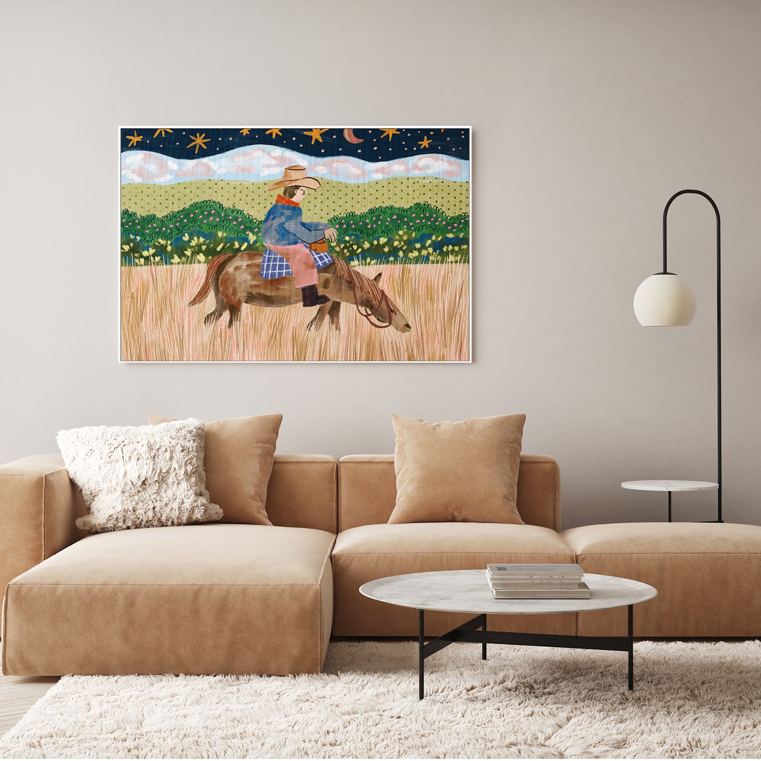 wall-art-print-canvas-poster-framed-Cowboy Riding A Horse , By Kartika Paramita-8