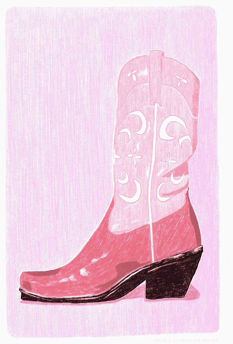 wall-art-print-canvas-poster-framed-Cowgirl Boot-1