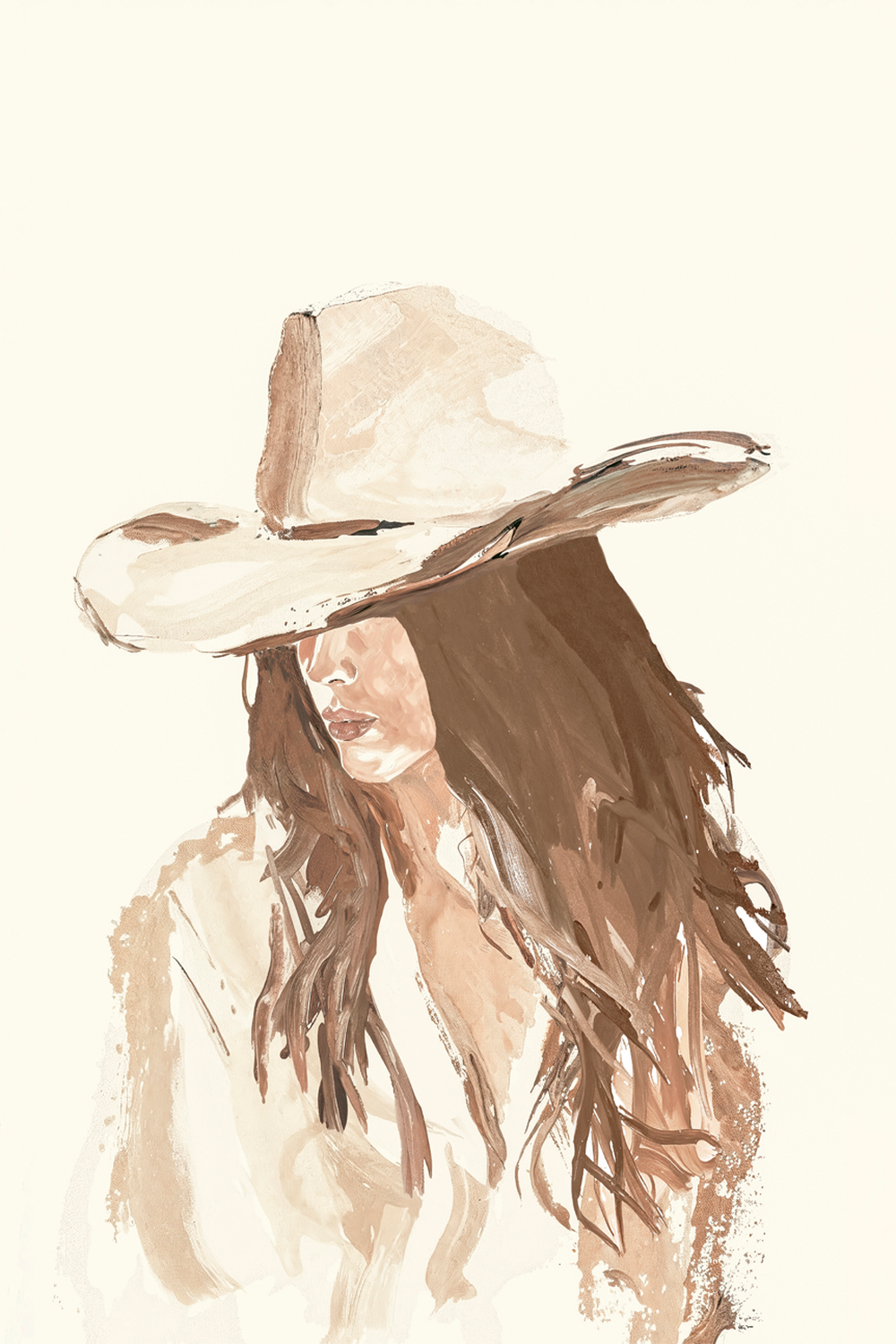 wall-art-print-canvas-poster-framed-Cowgirl Neutral , By Lady Hana-1