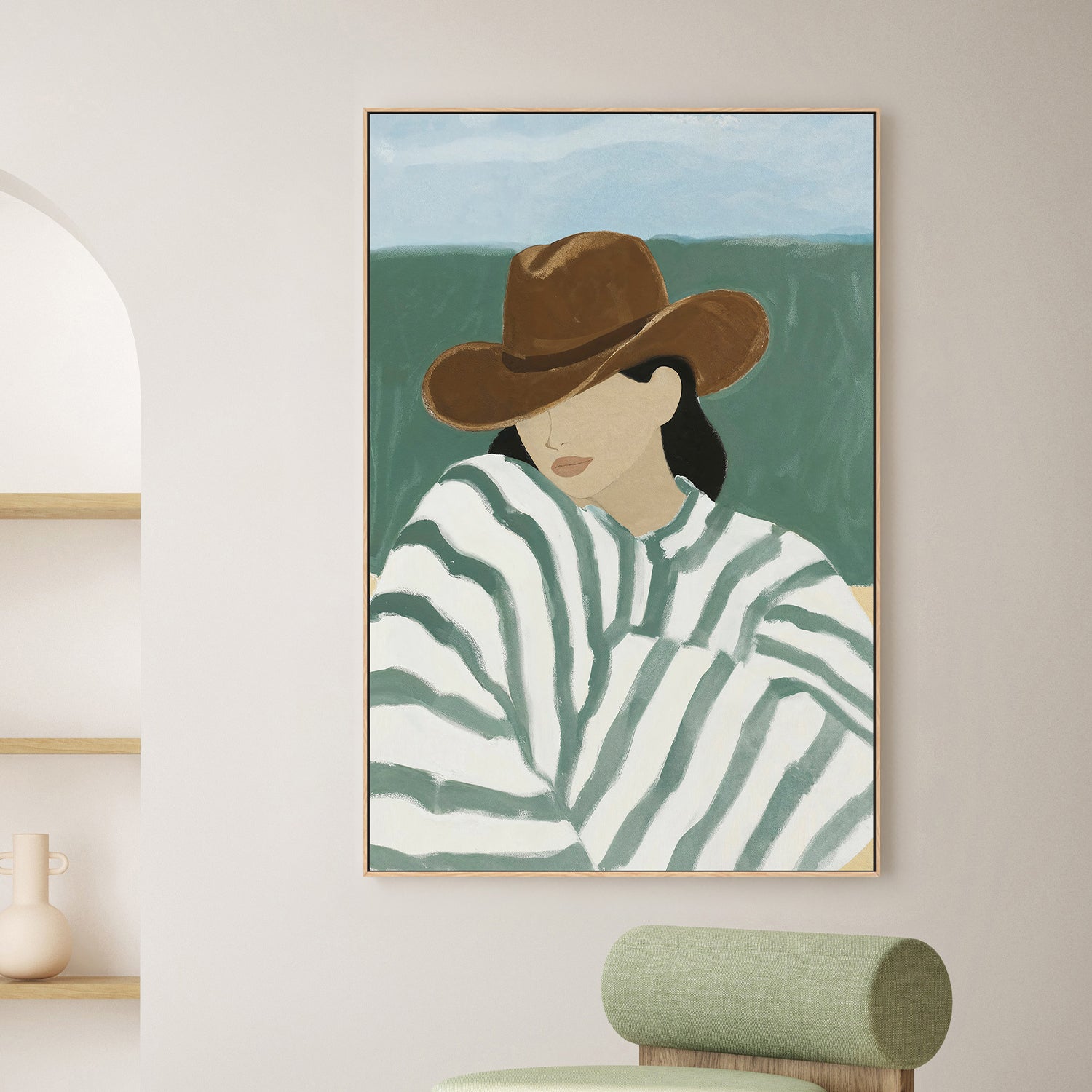 wall-art-print-canvas-poster-framed-CowGirl Stripes-2