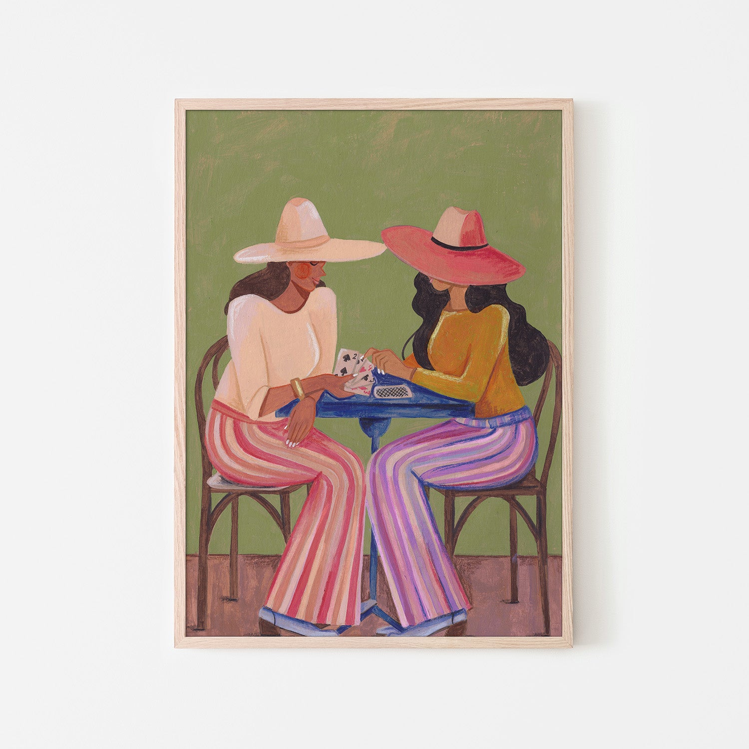 wall-art-print-canvas-poster-framed-Cowgirls playing cards-6