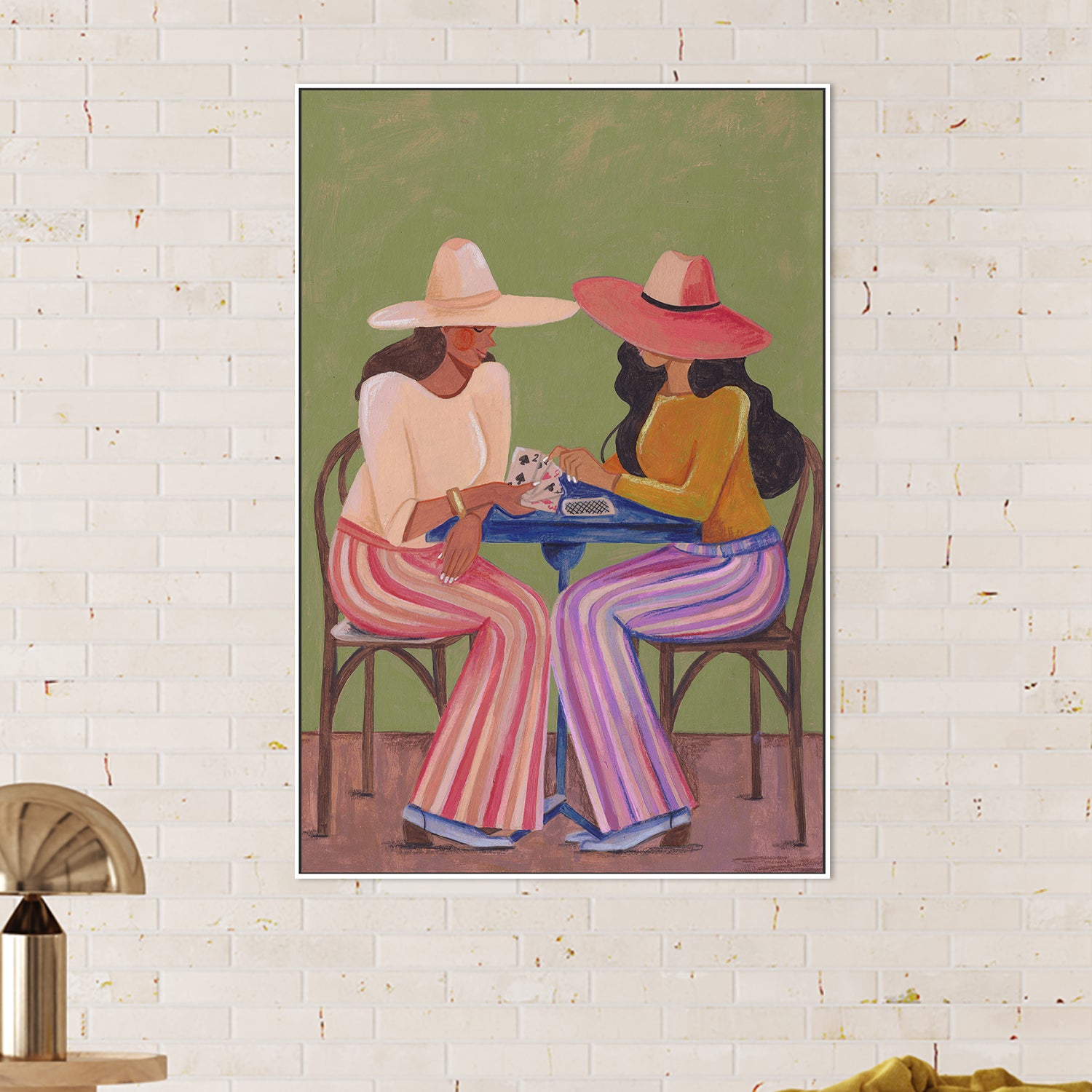 wall-art-print-canvas-poster-framed-Cowgirls playing cards-7