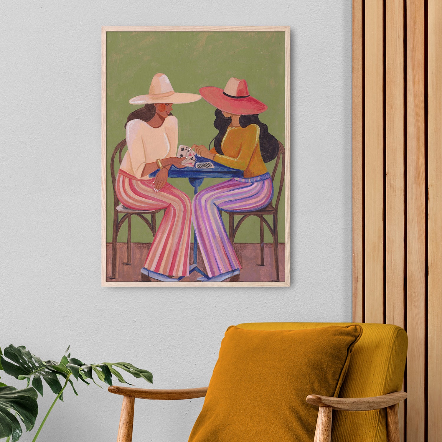 wall-art-print-canvas-poster-framed-Cowgirls playing cards-9