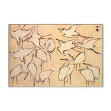 wall-art-print-canvas-poster-framed-Cranes from Quick Lessons in Simplified Drawing-by-Katsushika Hokusai-Gioia Wall Art