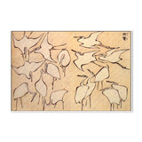 wall-art-print-canvas-poster-framed-Cranes from Quick Lessons in Simplified Drawing-by-Katsushika Hokusai-Gioia Wall Art