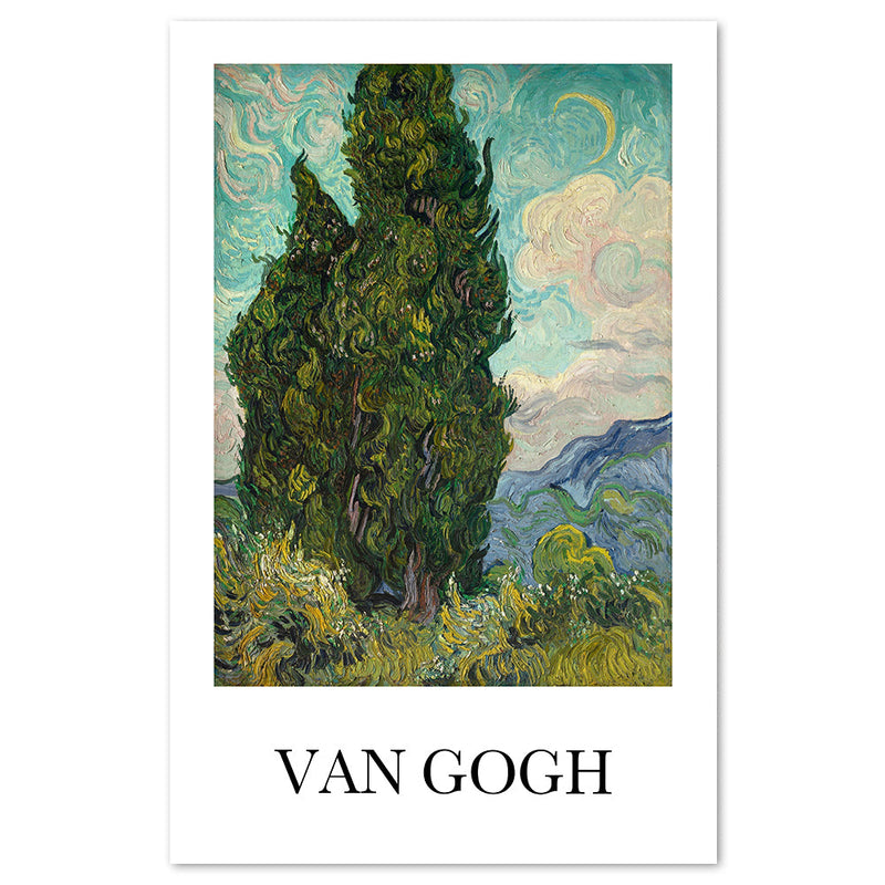 wall-art-print-canvas-poster-framed-Cypresses, 1889, By Van Gogh-by-Gioia Wall Art-Gioia Wall Art