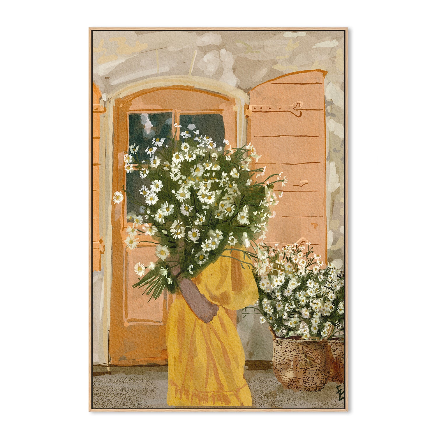 wall-art-print-canvas-poster-framed-Daisy lady-4