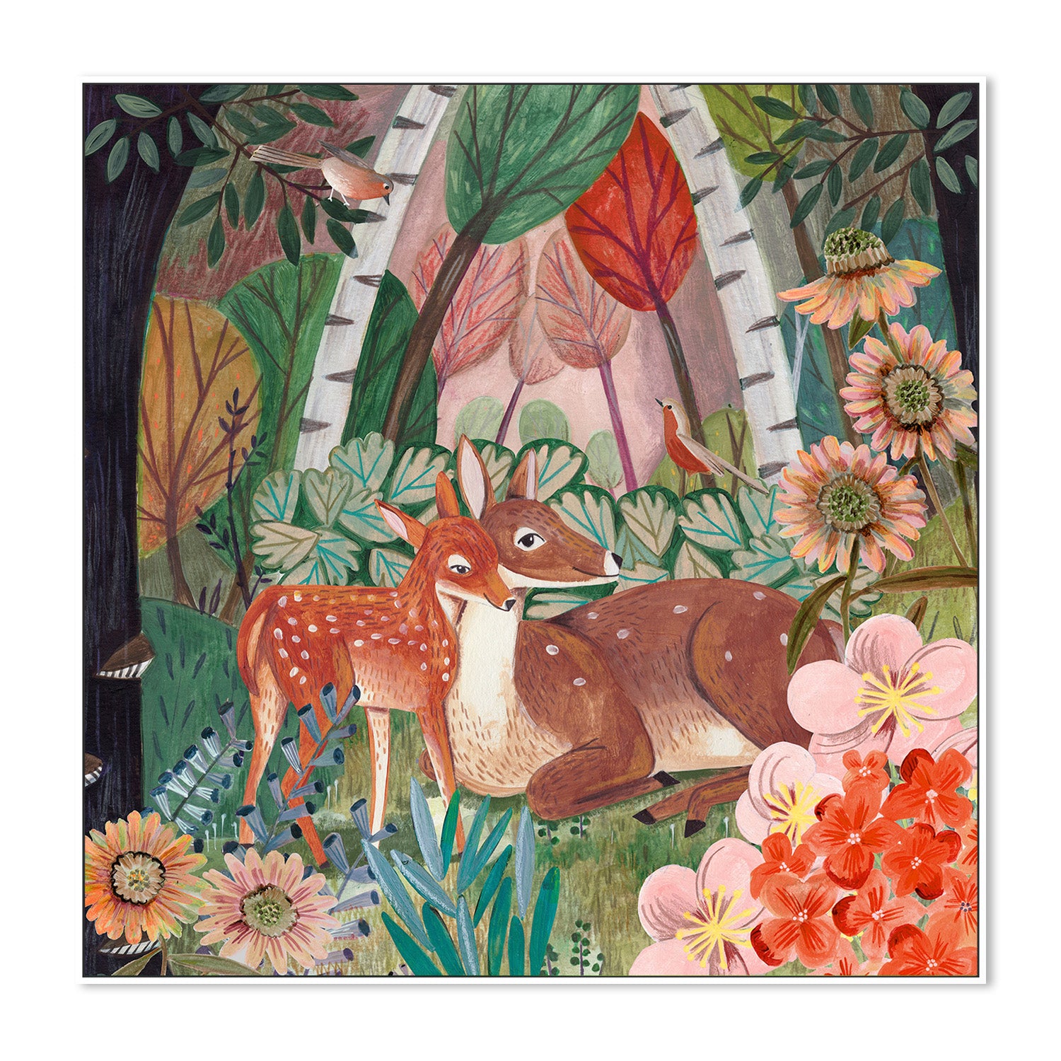 wall-art-print-canvas-poster-framed-Deer in the forest-5