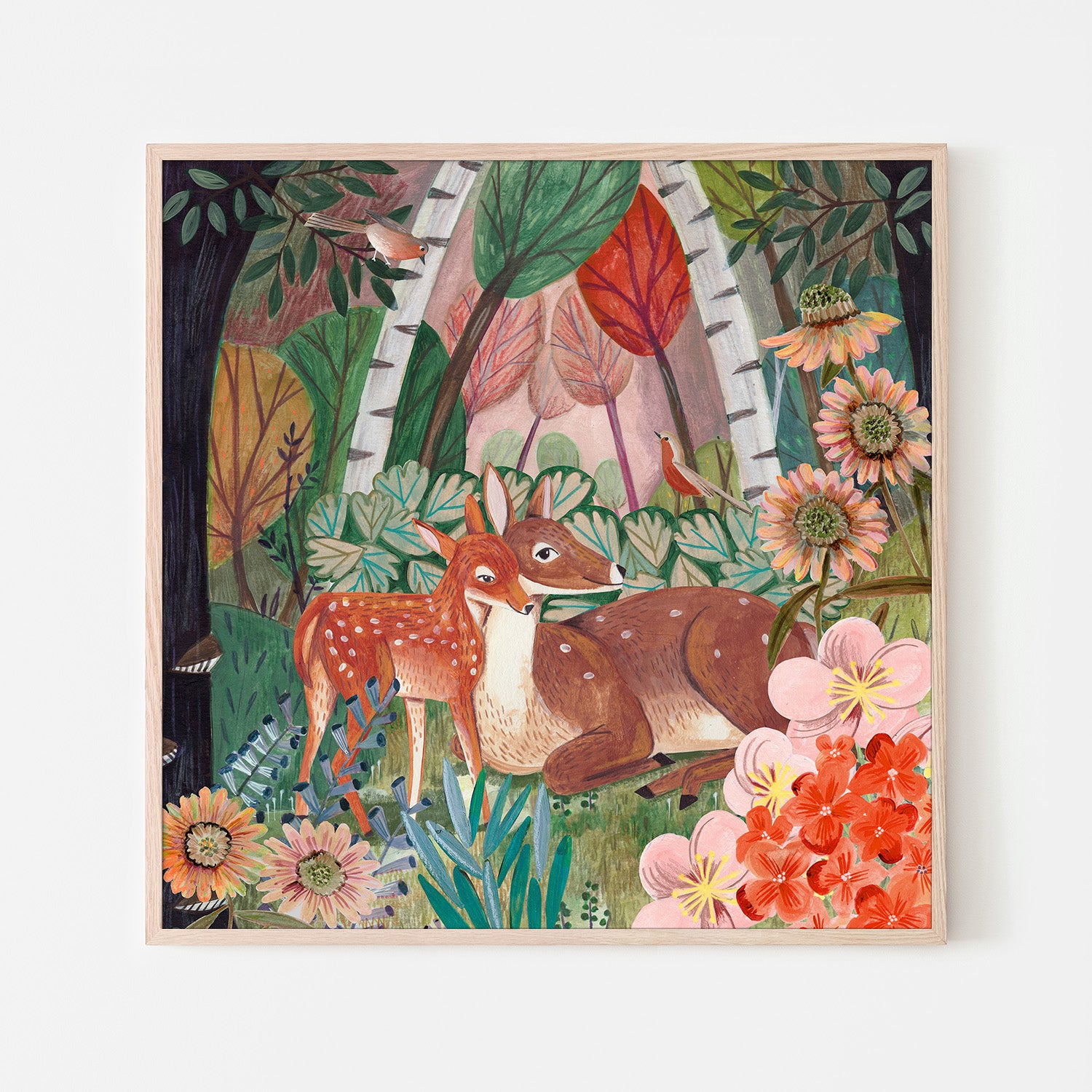 wall-art-print-canvas-poster-framed-Deer in the forest-6