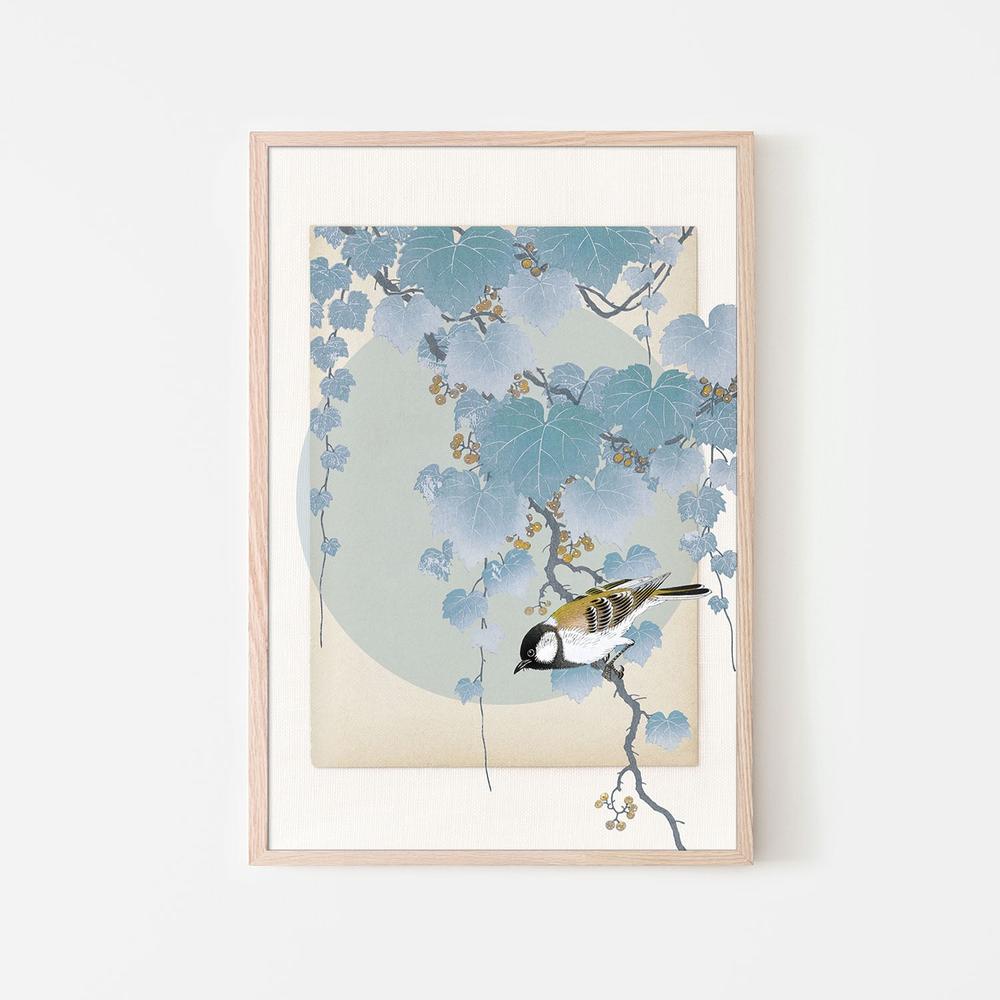 wall-art-print-canvas-poster-framed-Delicate Bird And Foliage-6
