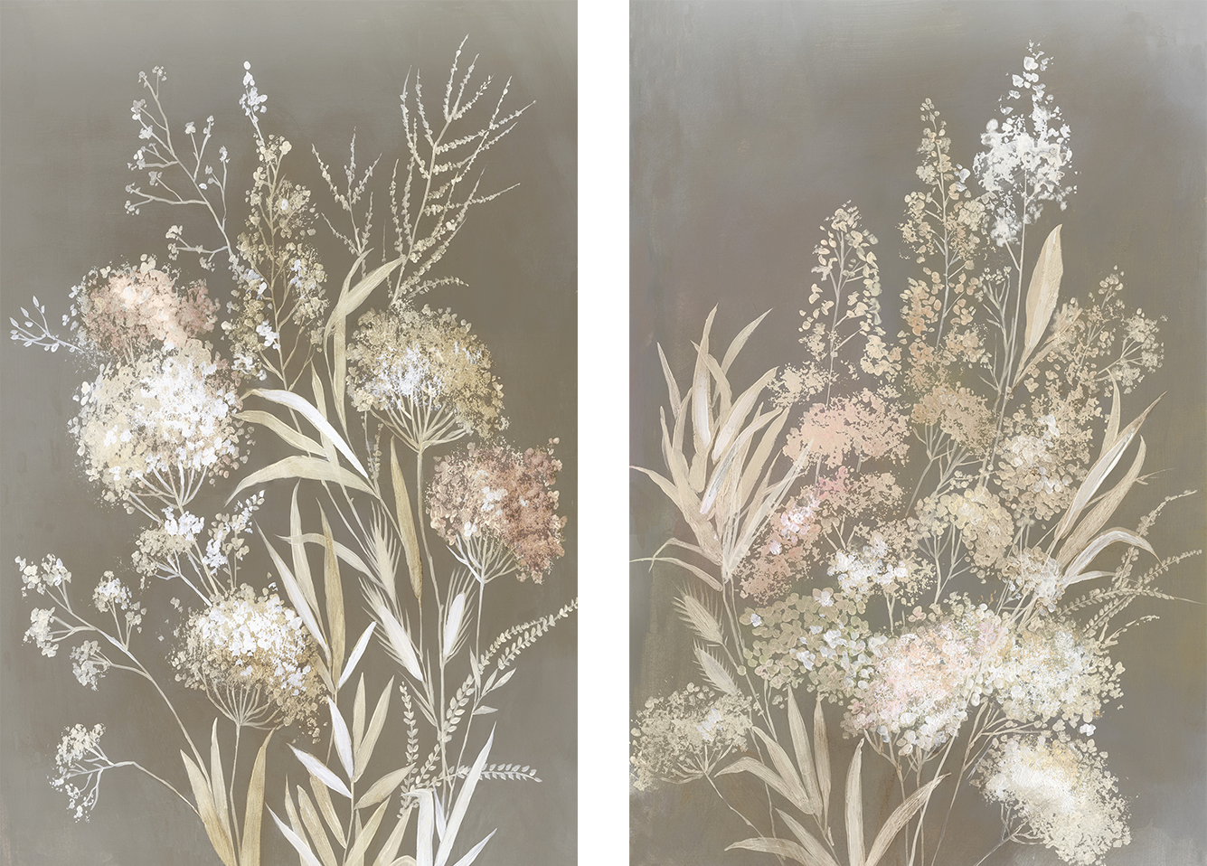 wall-art-print-canvas-poster-framed-Delicate Bunch, Style A & B, Set Of 2 , By Asia Jensen-1