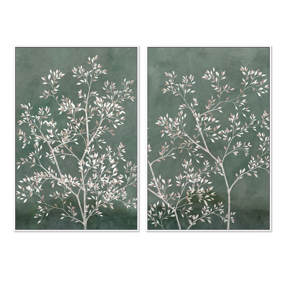 wall-art-print-canvas-poster-framed-Delicate Tree, Style A & B, Set Of 2 , By Aria K-5