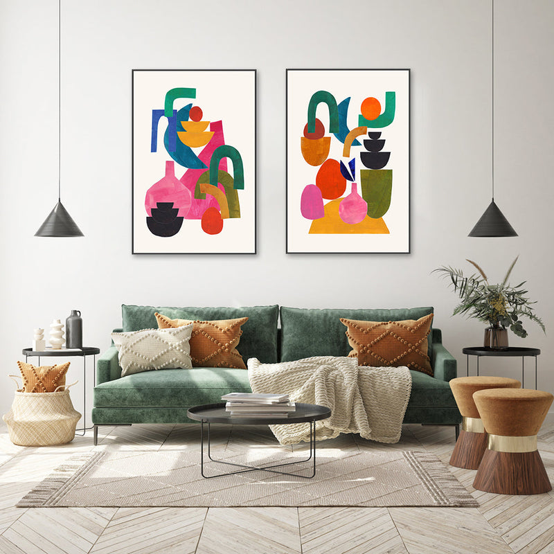 wall-art-print-canvas-poster-framed-Delightful Days, Set Of 2 , By Ejaaz Haniff-GIOIA-WALL-ART
