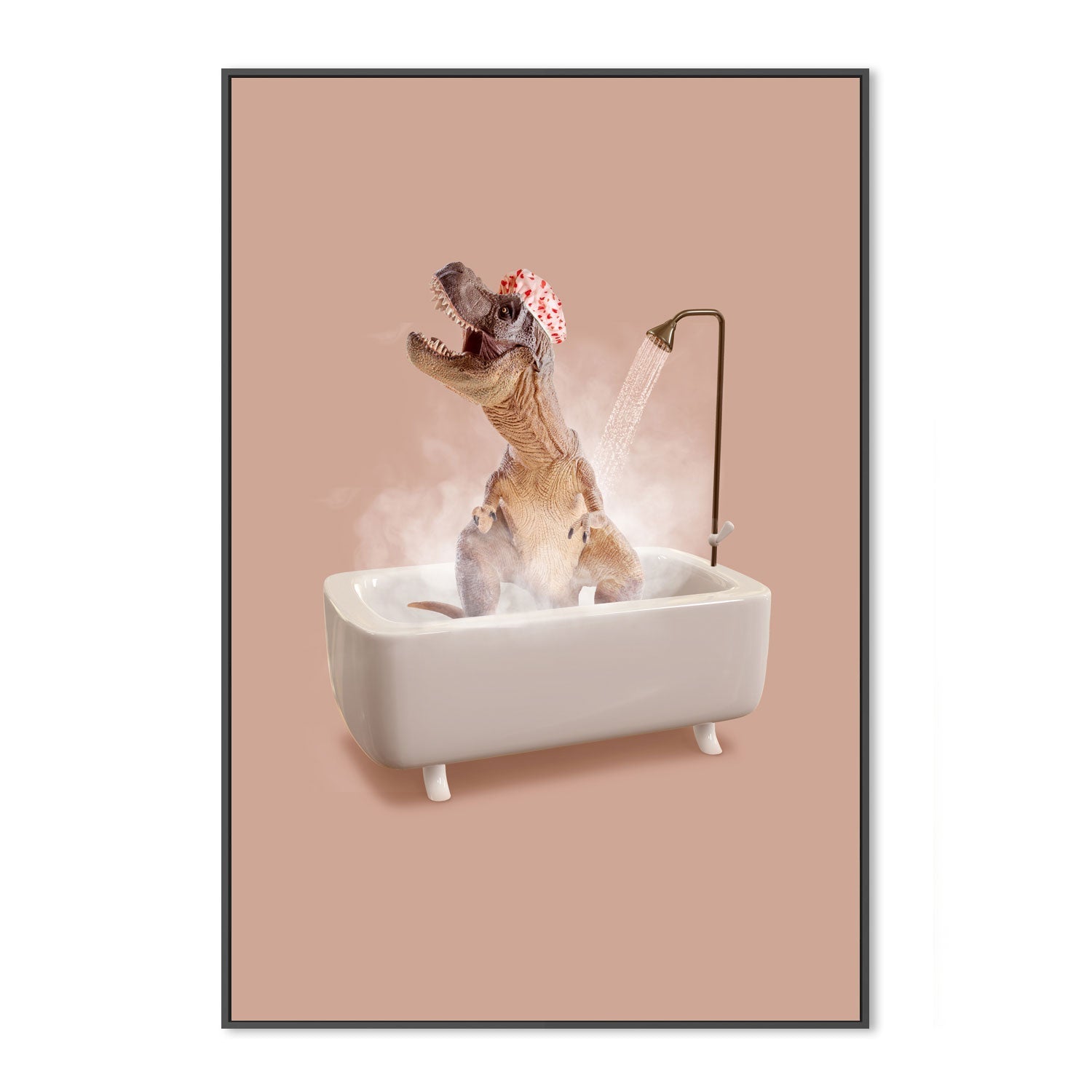 wall-art-print-canvas-poster-framed-Dinosaur Shower-GIOIA-WALL-ART