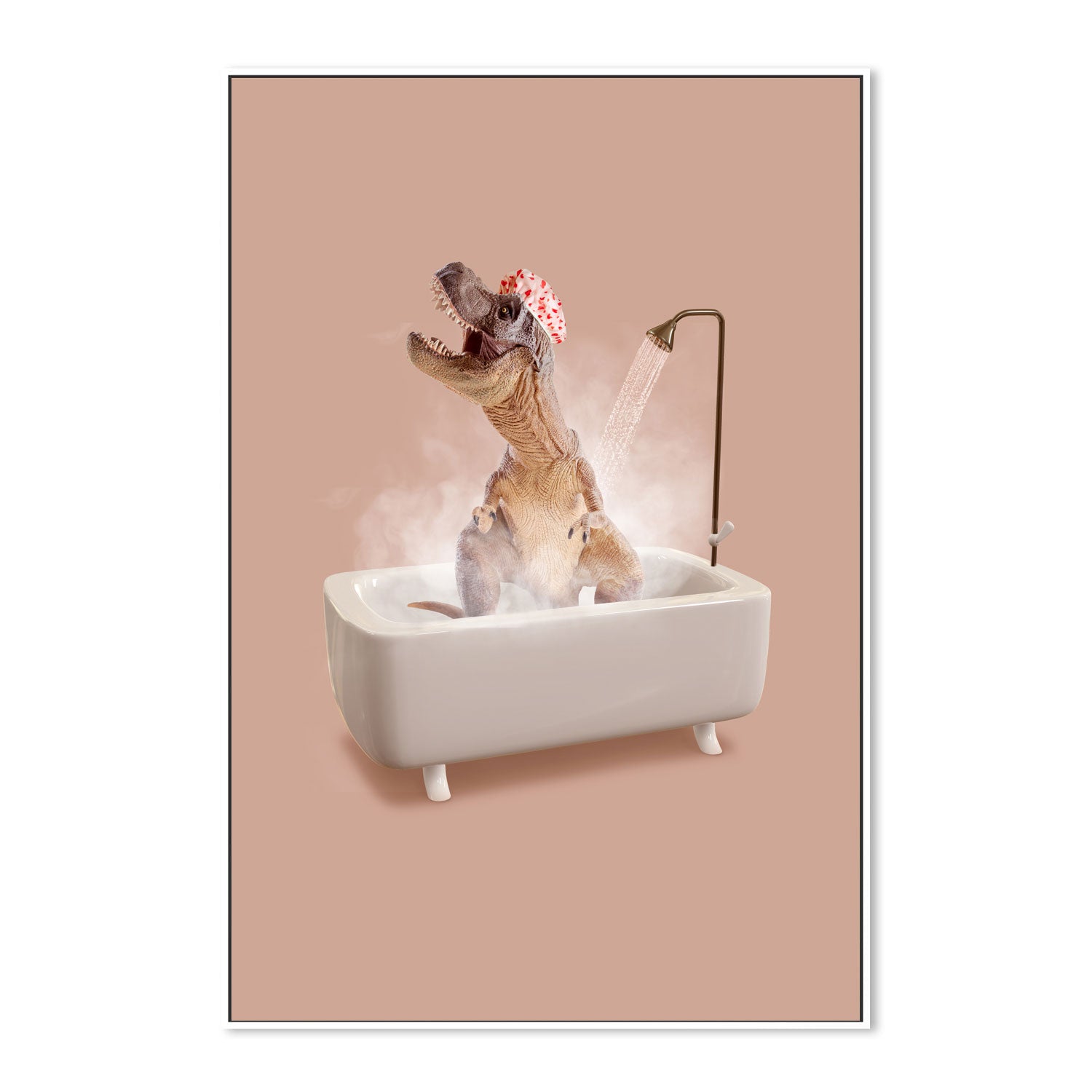 wall-art-print-canvas-poster-framed-Dinosaur Shower-GIOIA-WALL-ART
