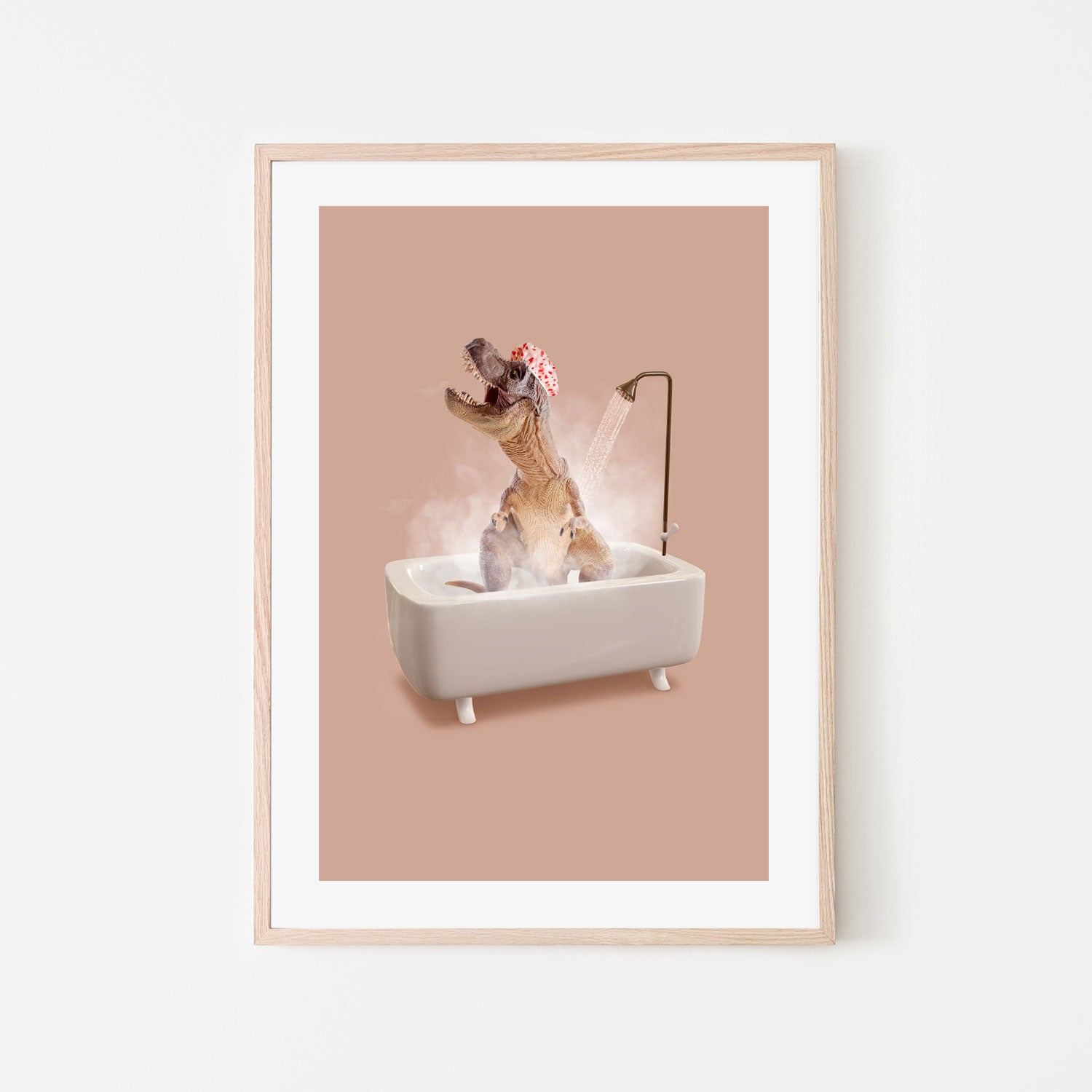 wall-art-print-canvas-poster-framed-Dinosaur Shower-GIOIA-WALL-ART
